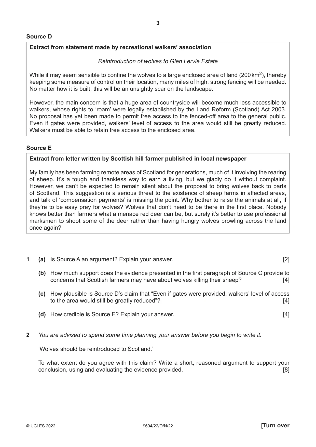 Cambridge A Level Thinking Skills 9694 2022 Oct/Nov Paper 2 · Variant 2 question paper, page 3 of 8