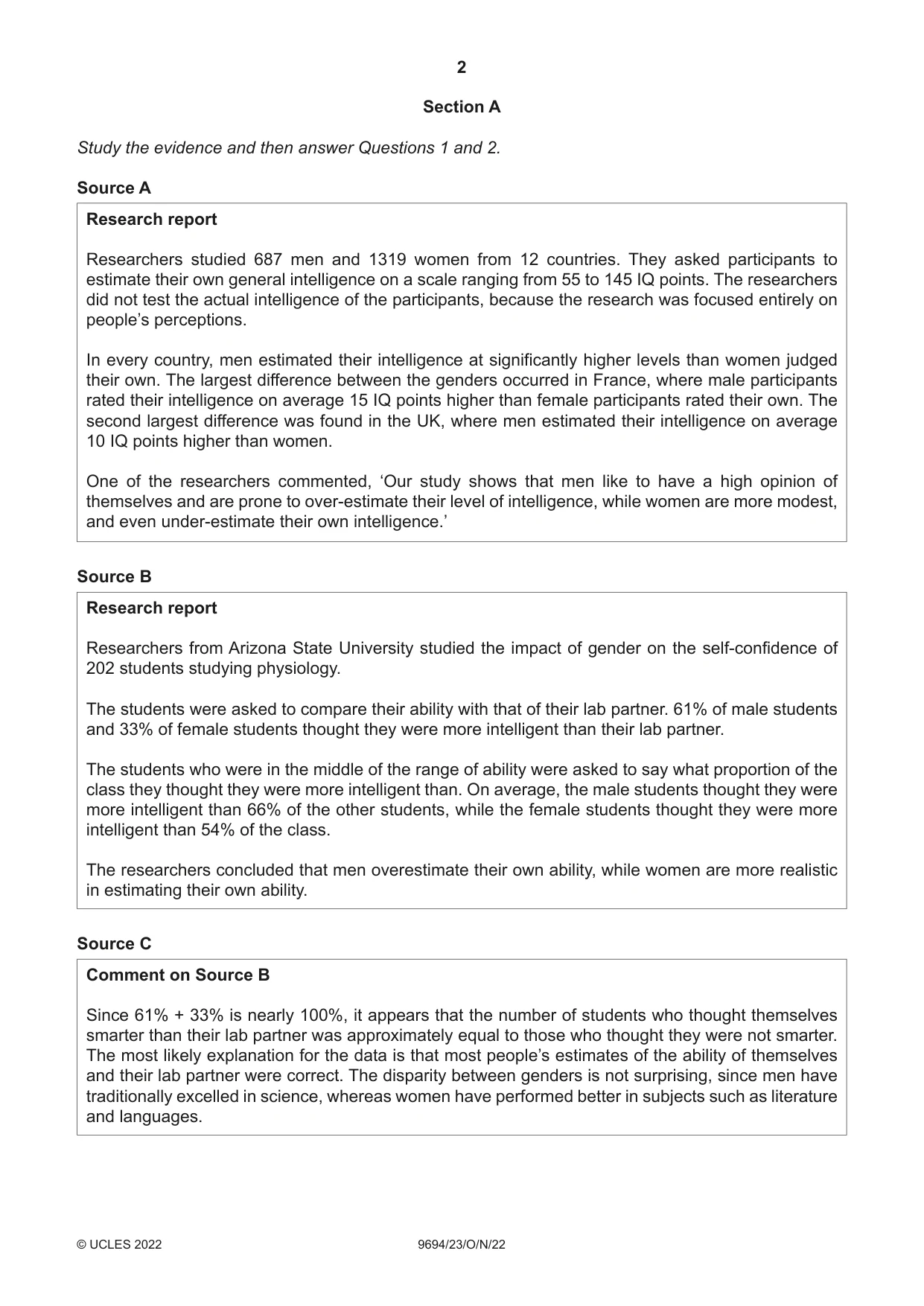 Cambridge A Level Thinking Skills 9694 2022 Oct/Nov Paper 2 · Variant 3 question paper, page 2 of 8