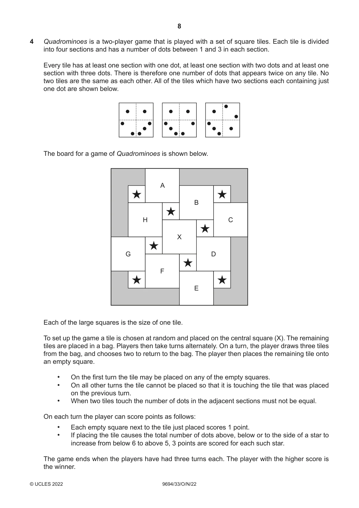 Cambridge A Level Thinking Skills 9694 2022 Oct/Nov Paper 3 · Variant 3 question paper, page 8 of 12