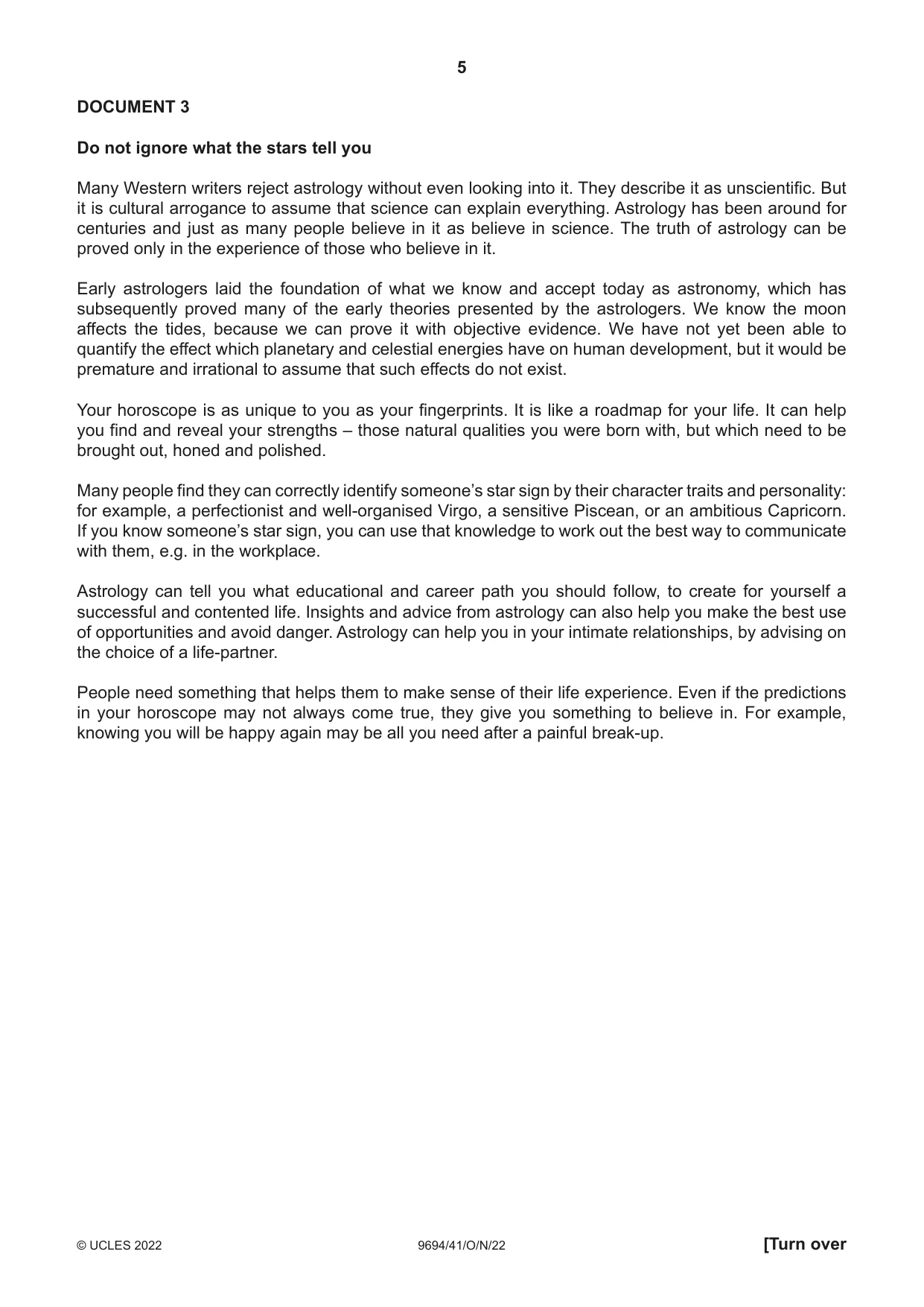 Cambridge A Level Thinking Skills 9694 2022 Oct/Nov Paper 4 · Variant 1 question paper, page 5 of 8