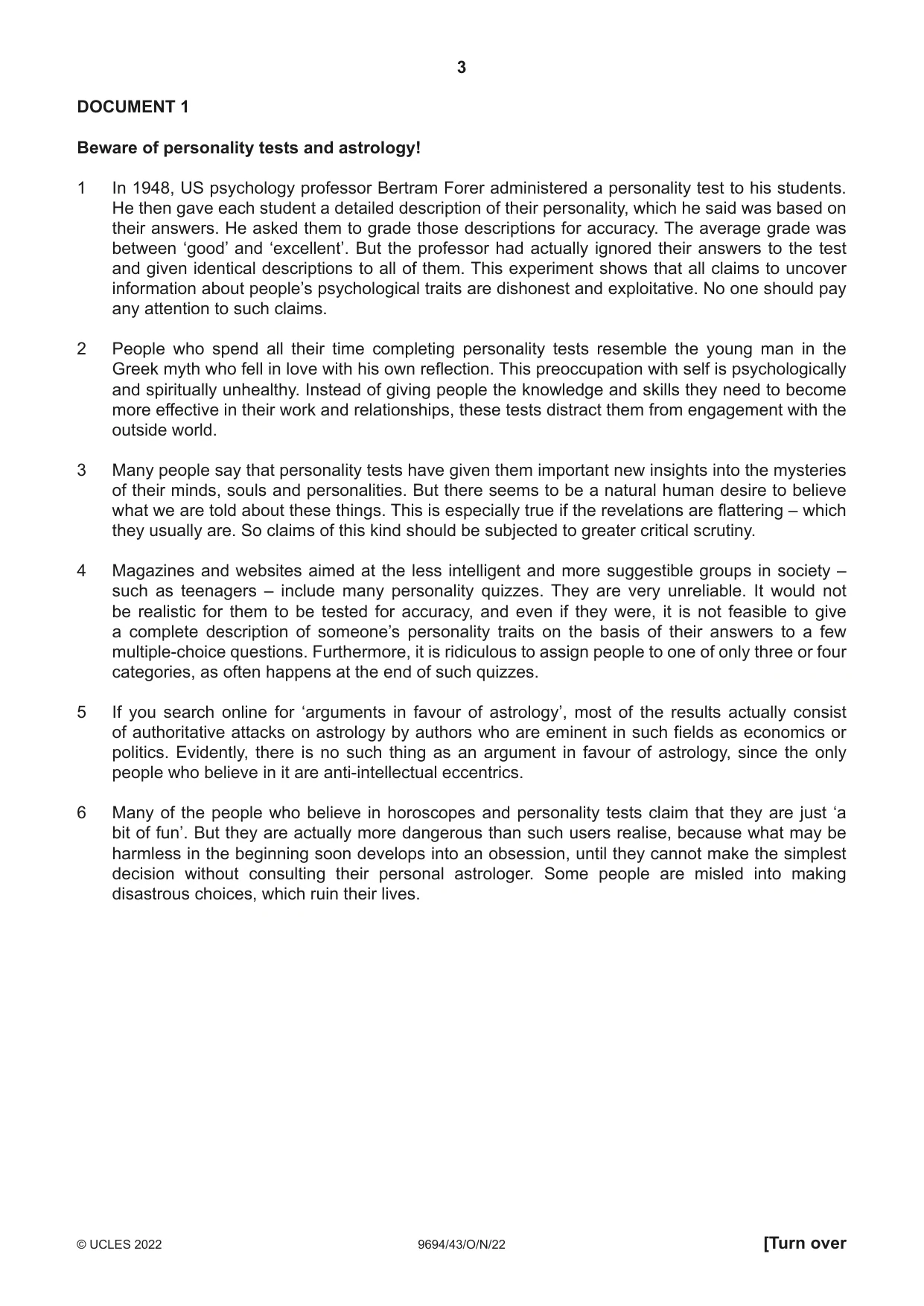 Cambridge A Level Thinking Skills 9694 2022 Oct/Nov Paper 4 · Variant 3 question paper, page 3 of 8
