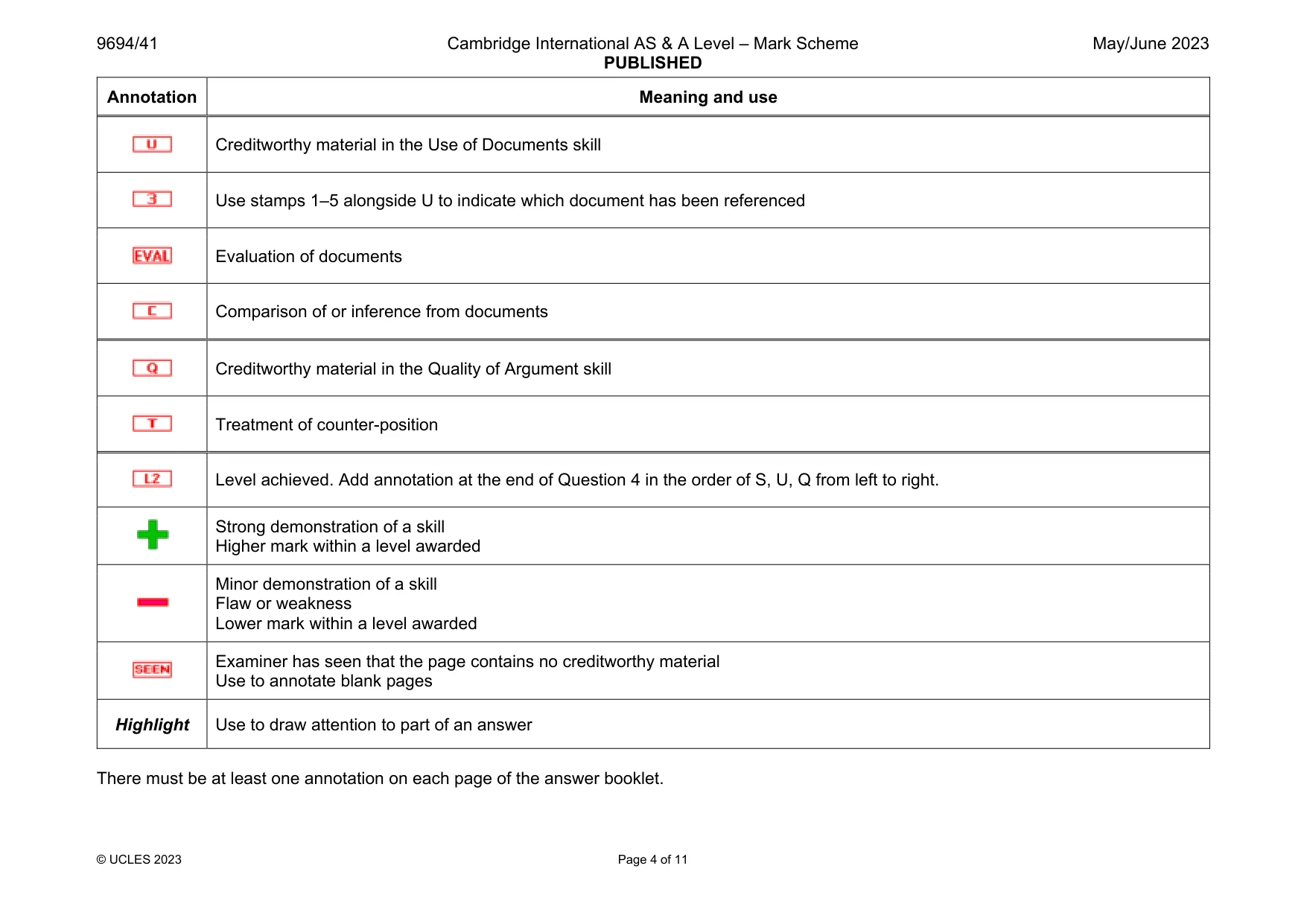 Mark scheme, page 4 of 11