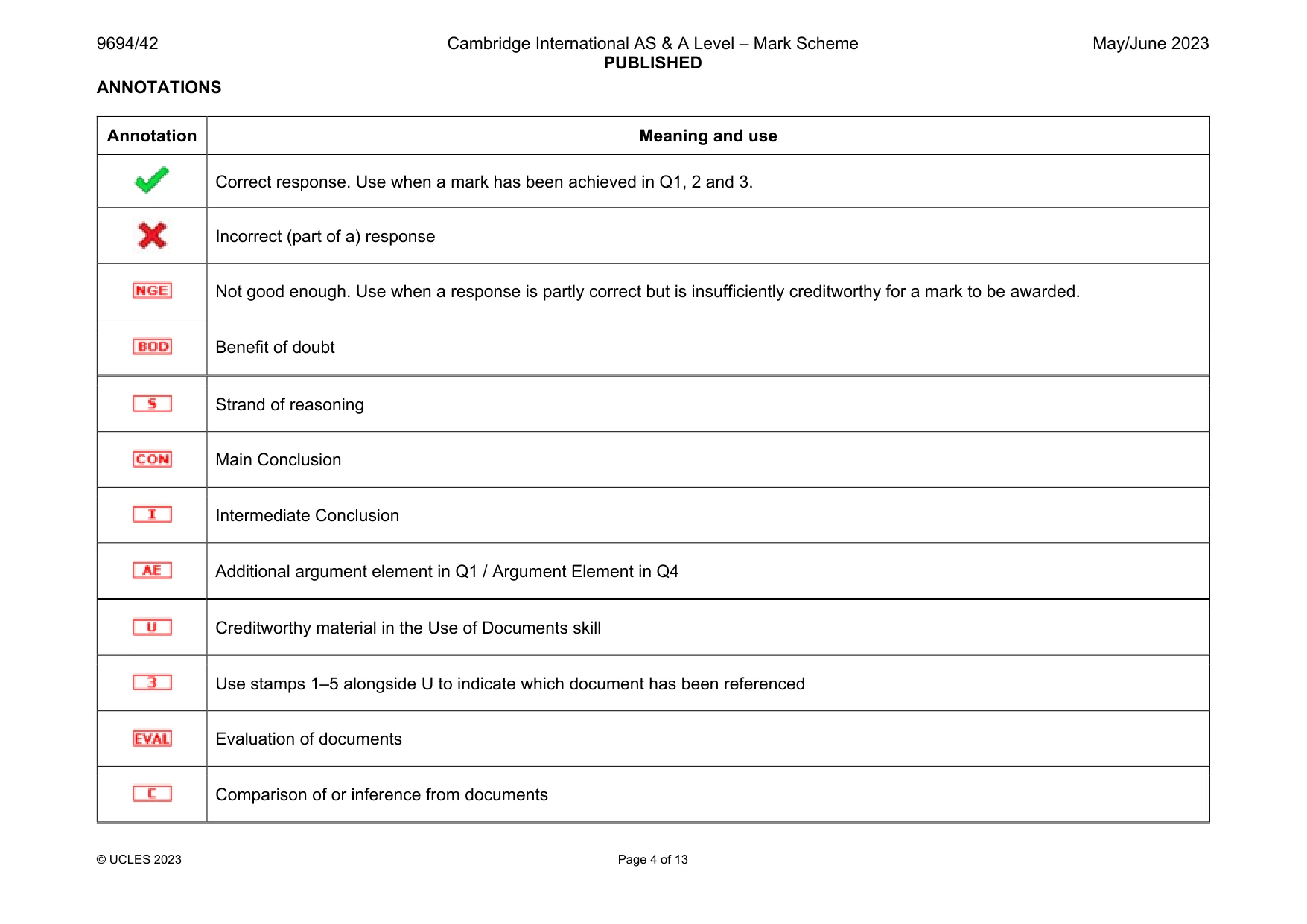 Mark scheme, page 4 of 13