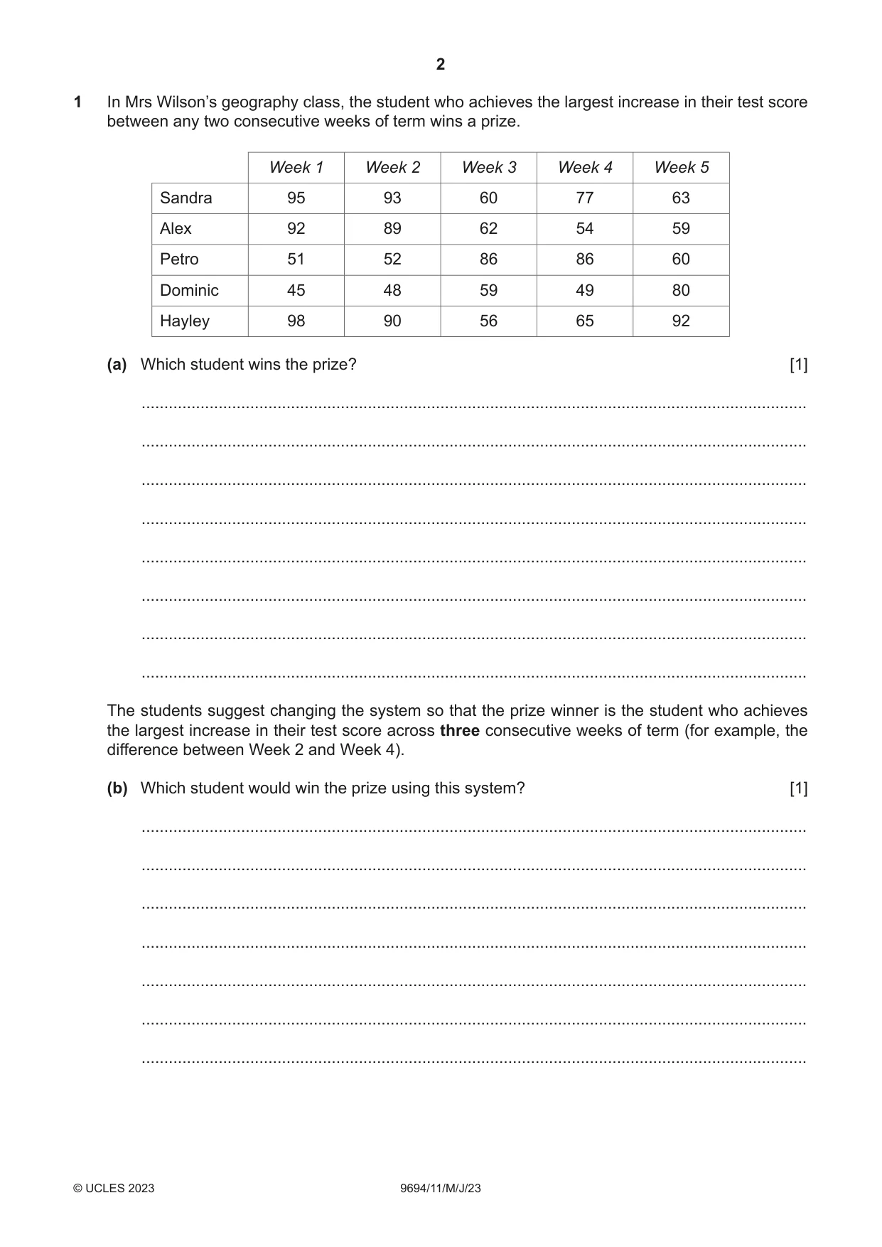 Cambridge A Level Thinking Skills 9694 2023 May/June Paper 1 · Variant 1 question paper, page 2 of 16
