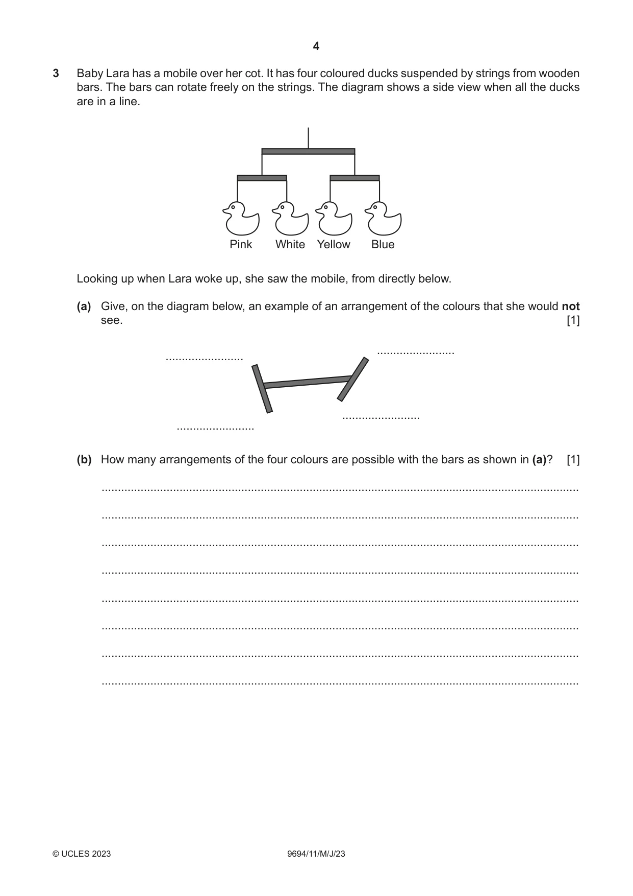 Cambridge A Level Thinking Skills 9694 2023 May/June Paper 1 · Variant 1 question paper, page 4 of 16