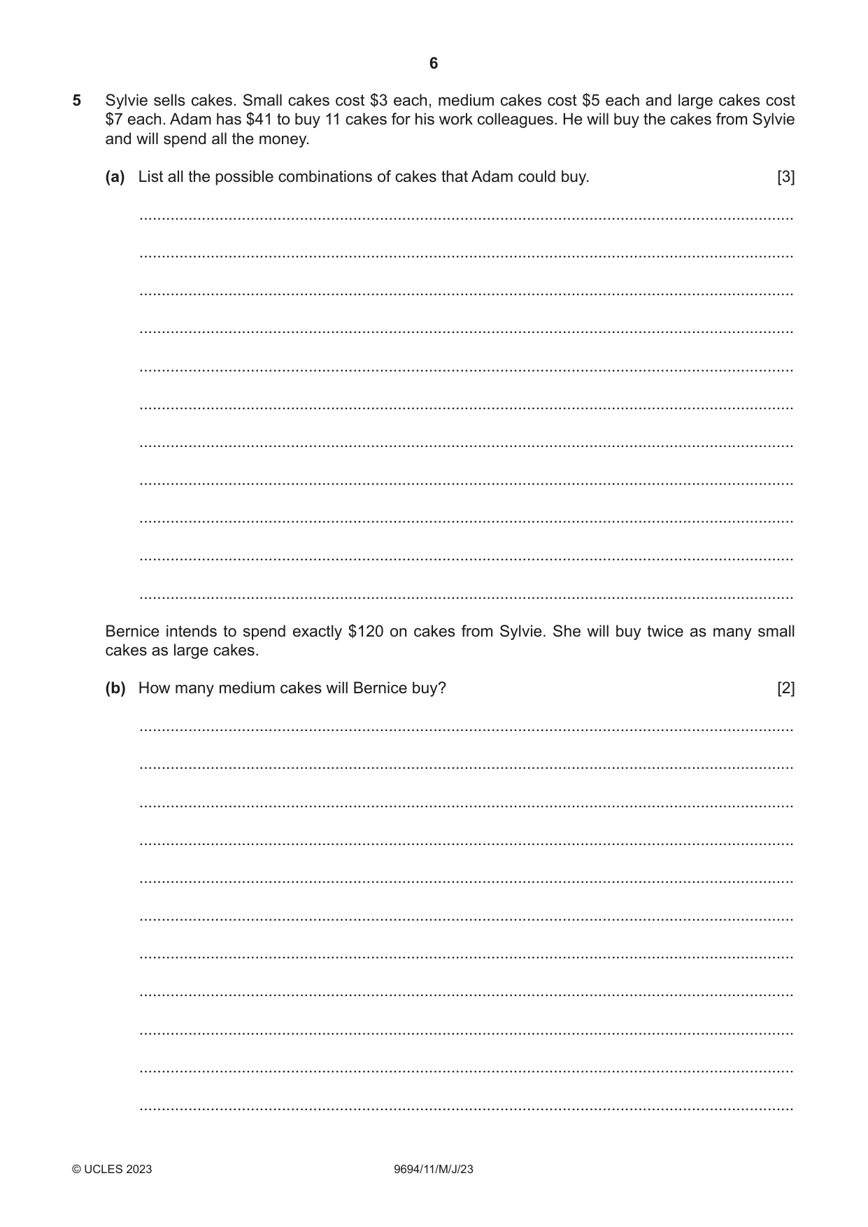 Cambridge A Level Thinking Skills 9694 2023 May/June Paper 1 · Variant 1 question paper, page 6 of 16