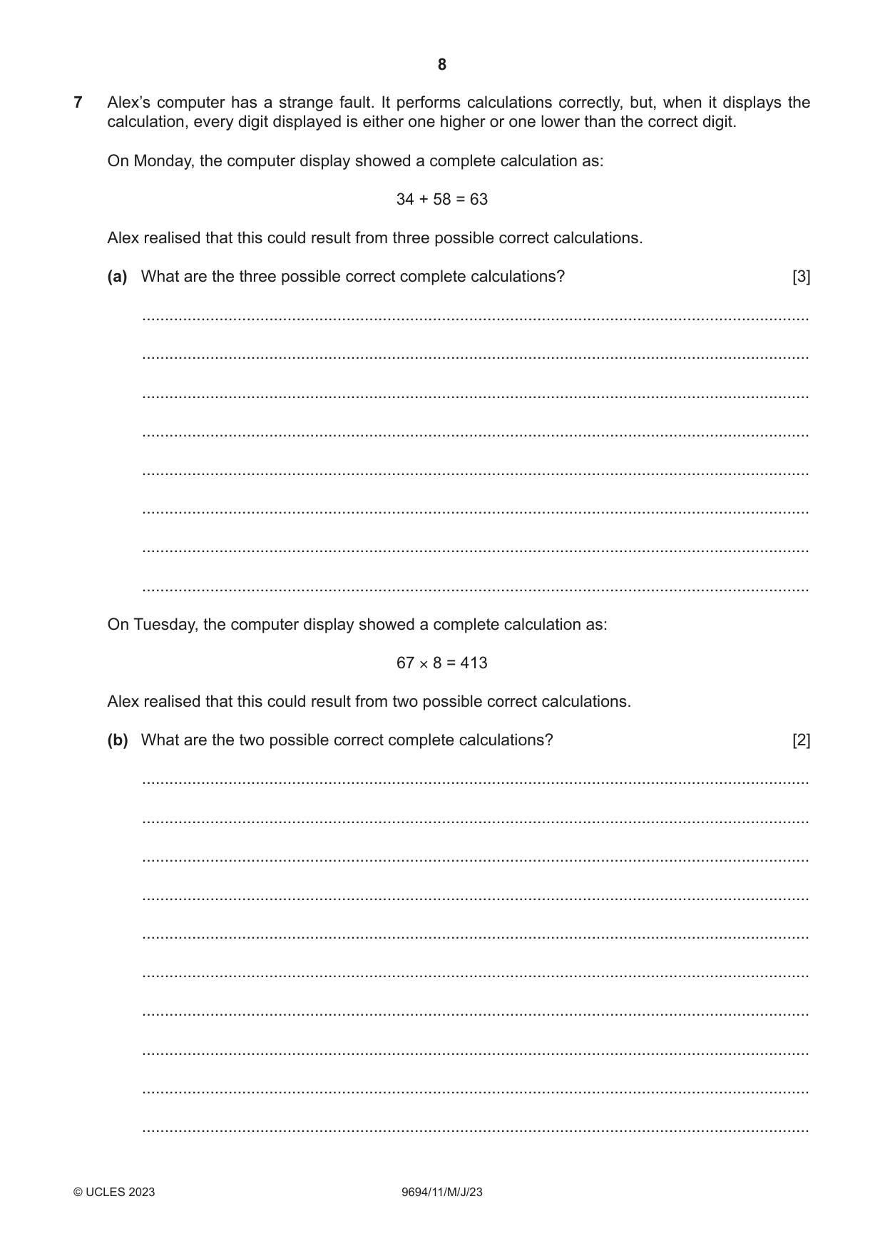 Cambridge A Level Thinking Skills 9694 2023 May/June Paper 1 · Variant 1 question paper, page 8 of 16