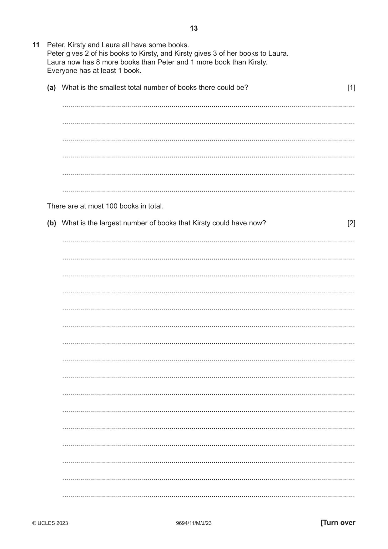 Cambridge A Level Thinking Skills 9694 2023 May/June Paper 1 · Variant 1 question paper, page 13 of 16