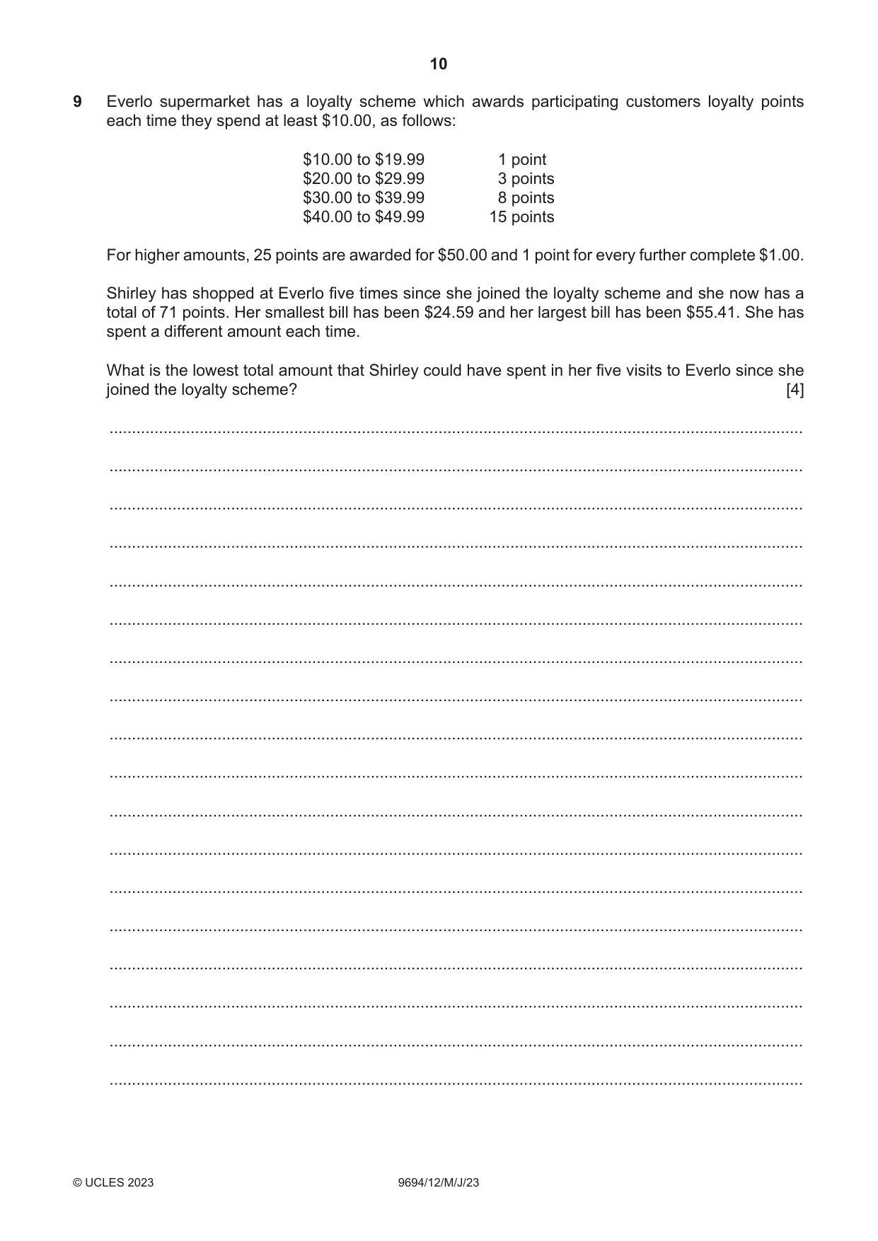 Cambridge A Level Thinking Skills 9694 2023 May/June Paper 1 · Variant 2 question paper, page 10 of 16