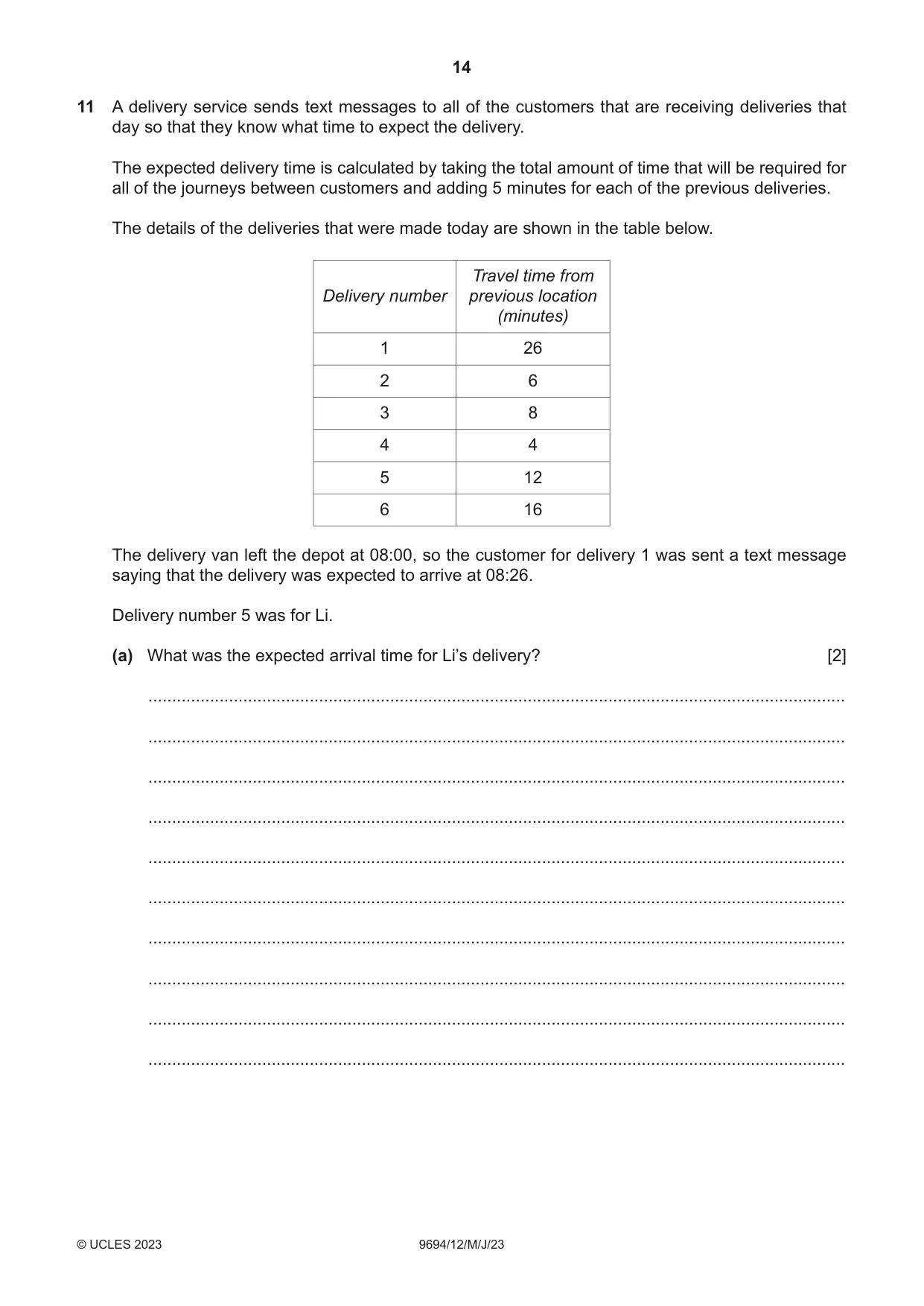 Cambridge A Level Thinking Skills 9694 2023 May/June Paper 1 · Variant 2 question paper, page 14 of 16