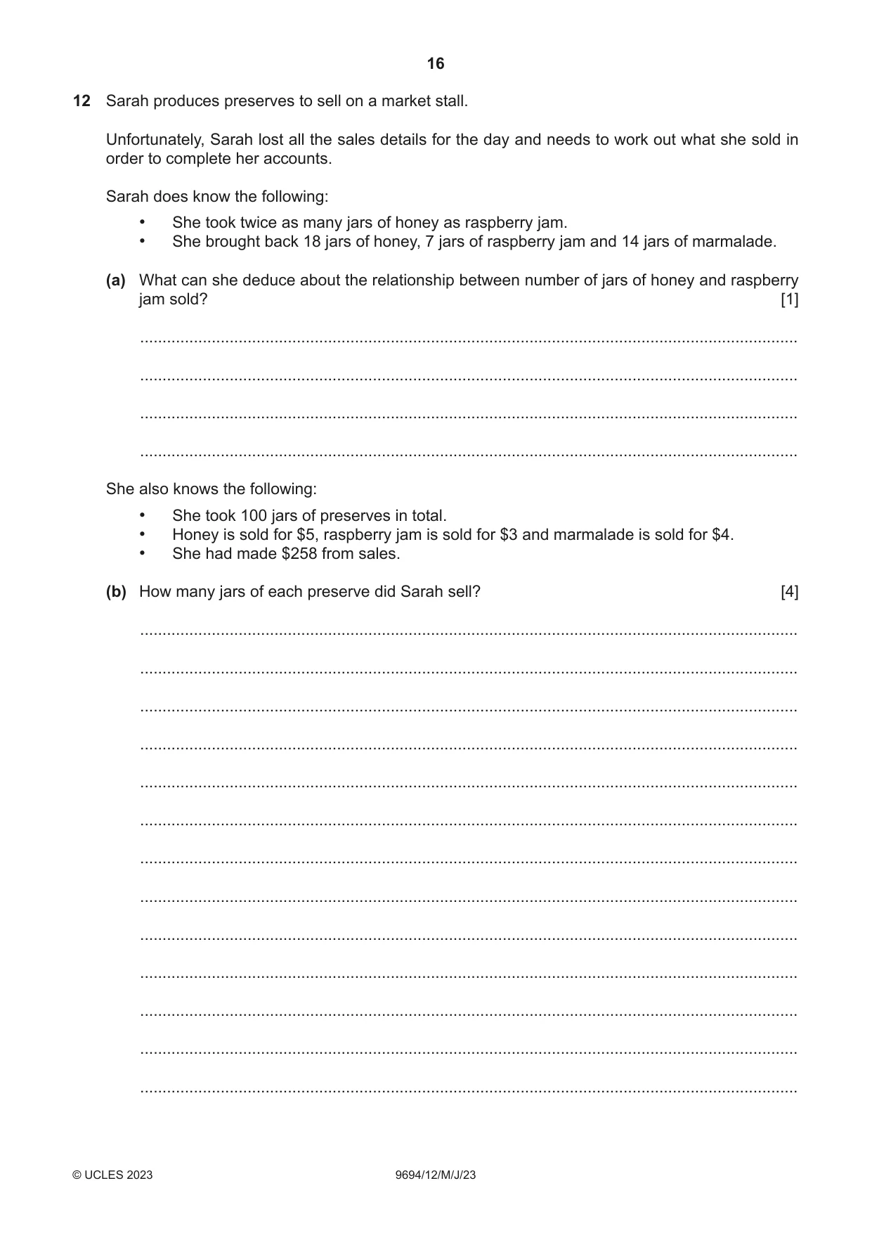 Cambridge A Level Thinking Skills 9694 2023 May/June Paper 1 · Variant 2 question paper, page 16 of 16