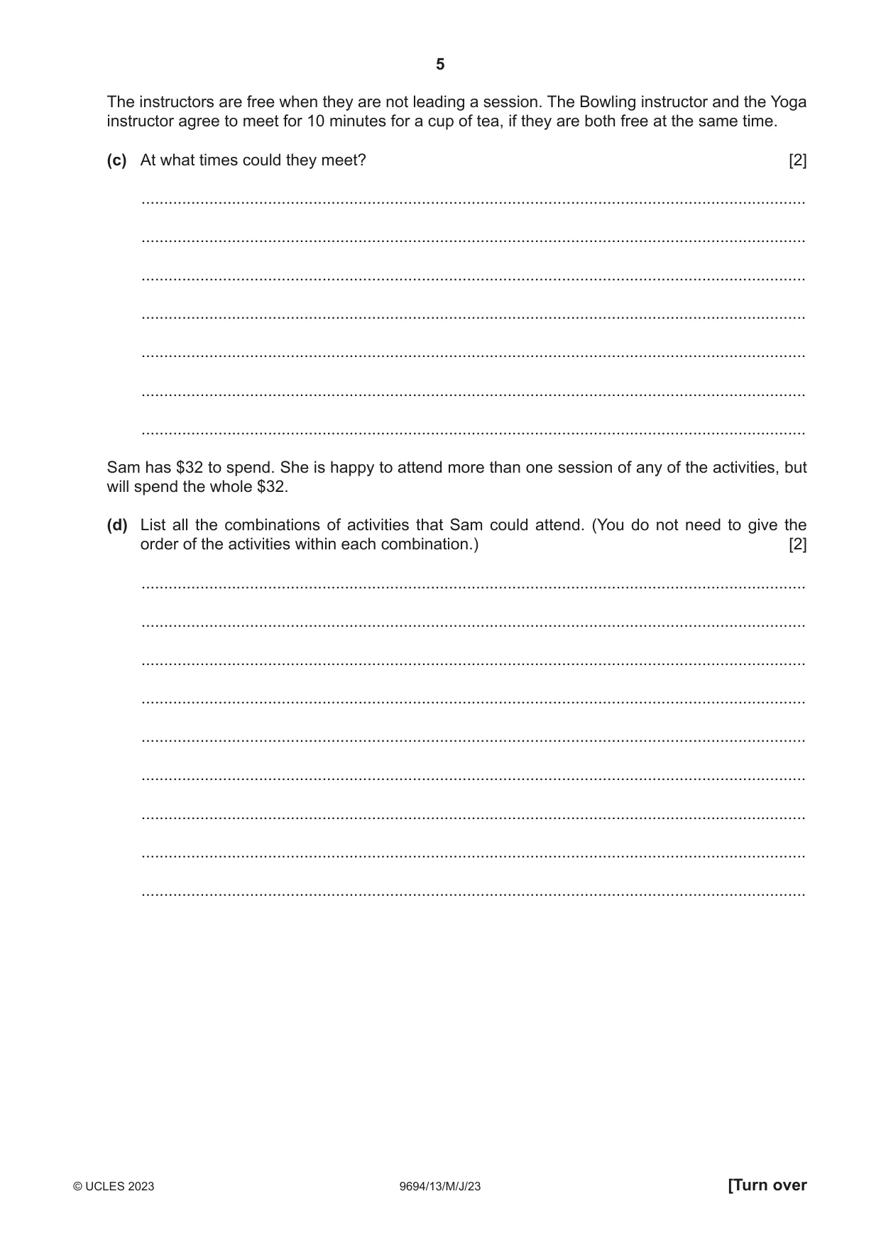 Cambridge A Level Thinking Skills 9694 2023 May/June Paper 1 · Variant 3 question paper, page 5 of 16