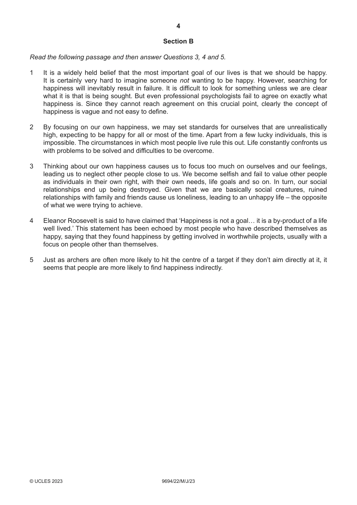 Cambridge A Level Thinking Skills 9694 2023 May/June Paper 2 · Variant 2 question paper, page 4 of 8