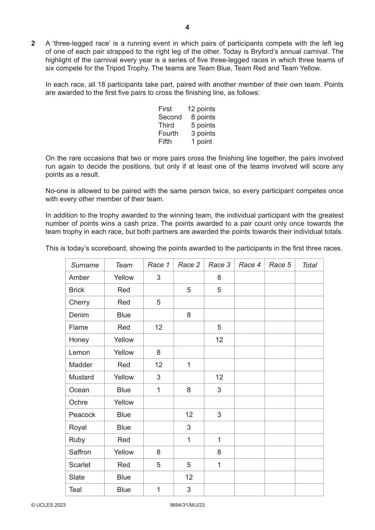 Cambridge A Level Thinking Skills 9694 2023 May/June Paper 3 · Variant 1 question paper, page 4 of 8