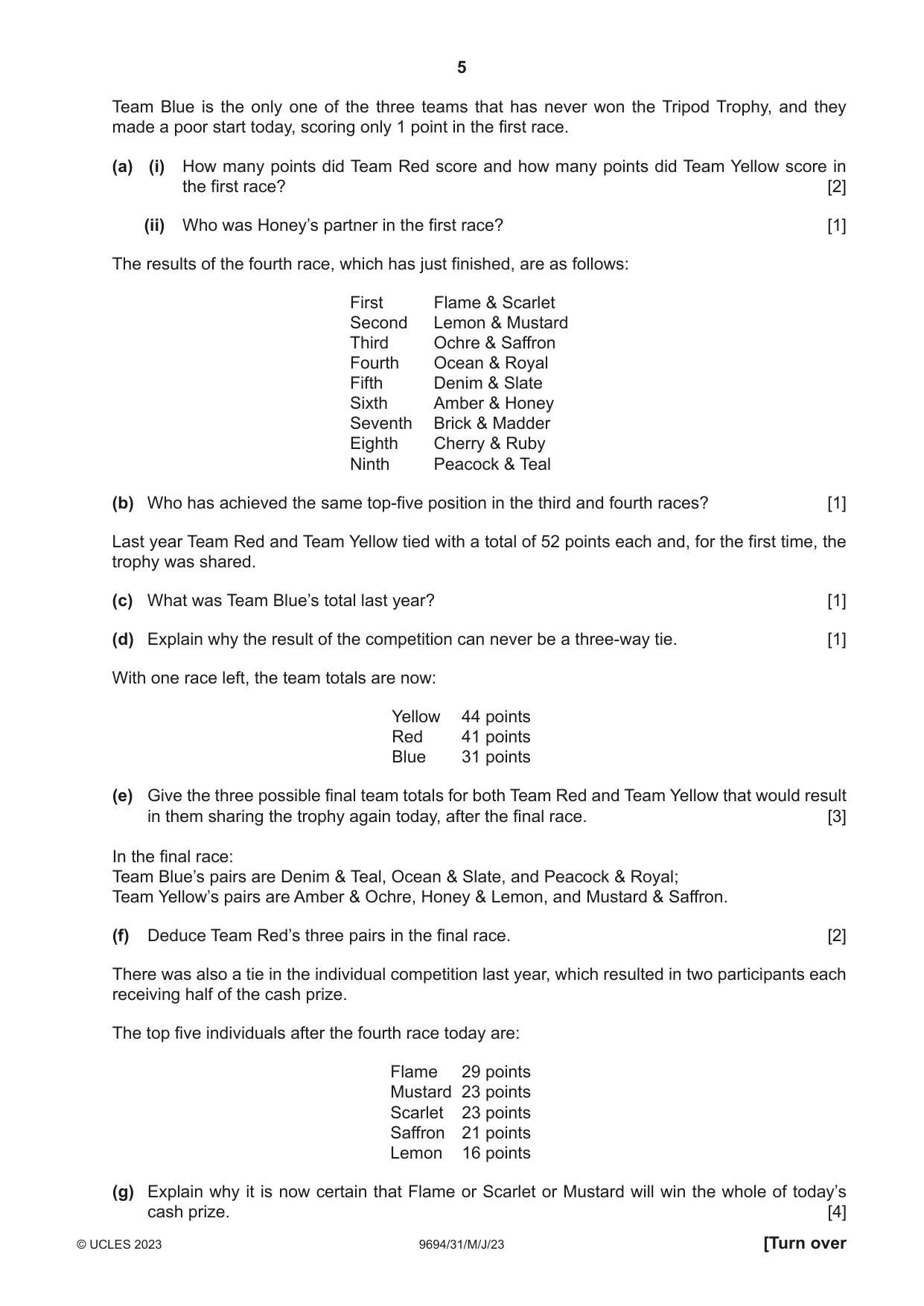 Cambridge A Level Thinking Skills 9694 2023 May/June Paper 3 · Variant 1 question paper, page 5 of 8