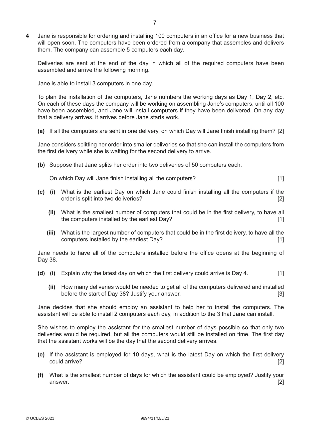 Cambridge A Level Thinking Skills 9694 2023 May/June Paper 3 · Variant 1 question paper, page 7 of 8