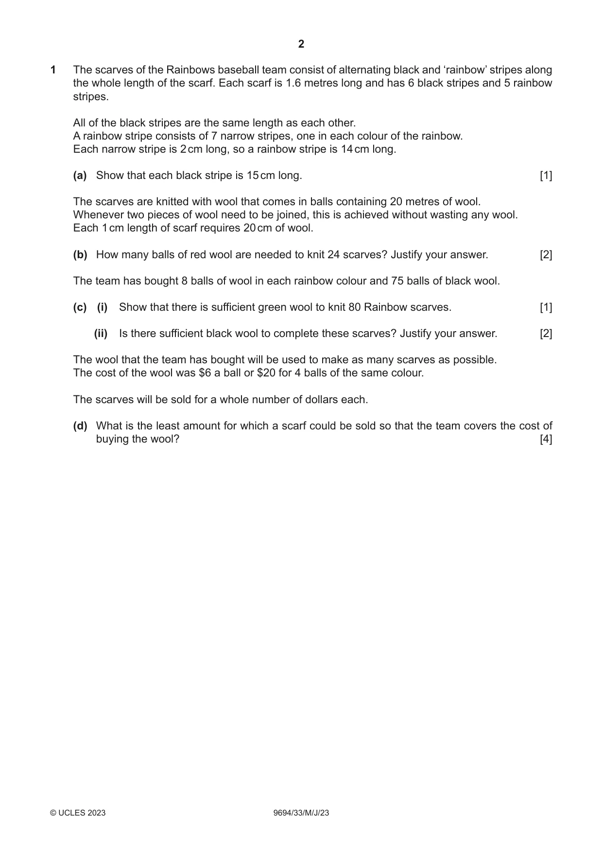 Cambridge A Level Thinking Skills 9694 2023 May/June Paper 3 · Variant 3 question paper, page 2 of 8