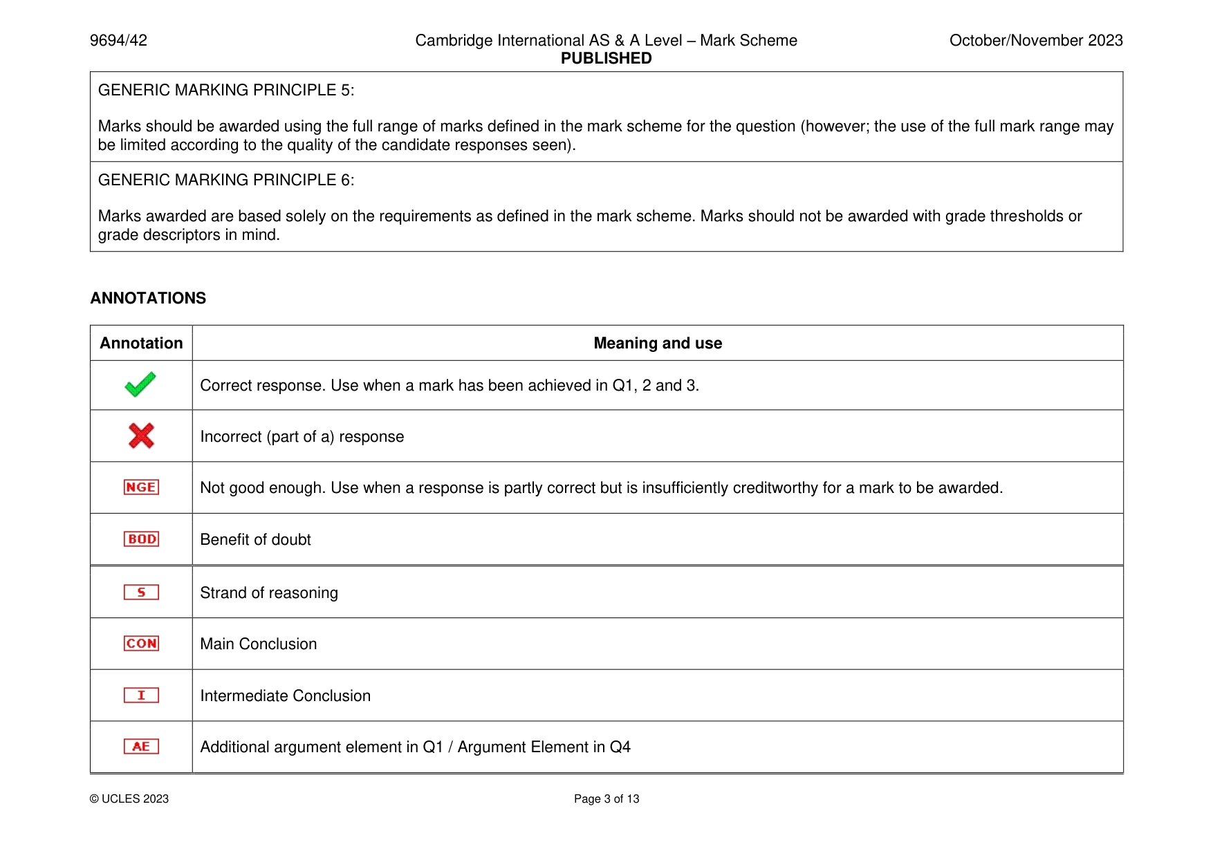 Mark scheme, page 3 of 13