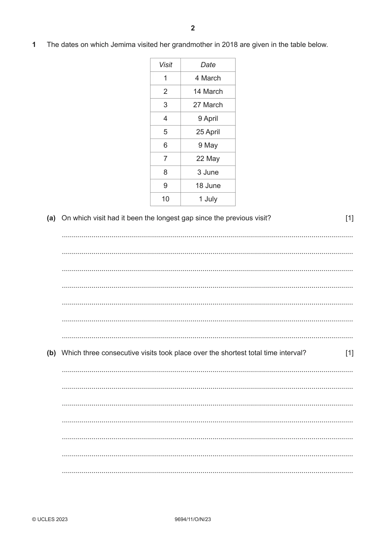 Cambridge A Level Thinking Skills 9694 2023 Oct/Nov Paper 1 · Variant 1 question paper, page 2 of 16