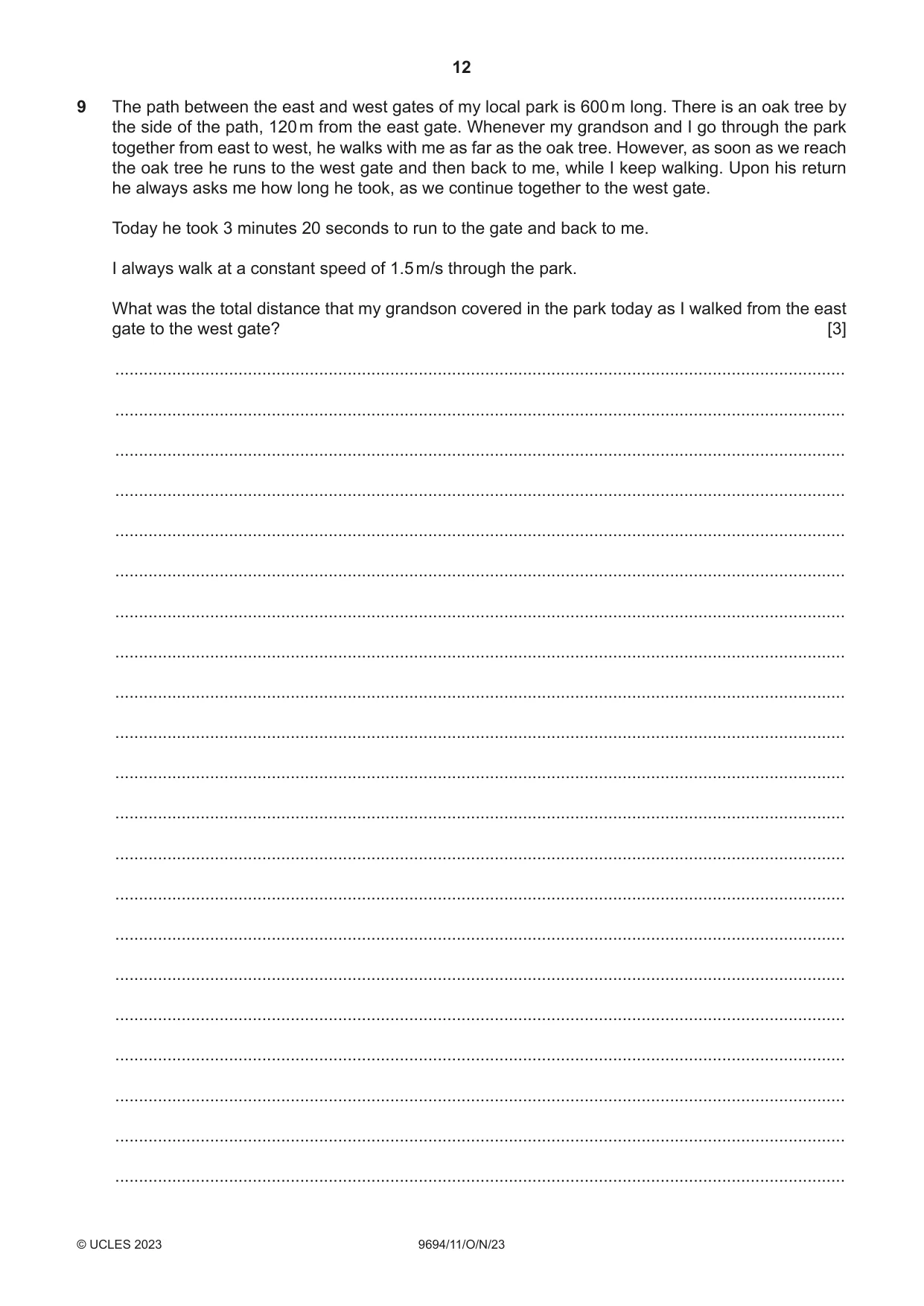 Cambridge A Level Thinking Skills 9694 2023 Oct/Nov Paper 1 · Variant 1 question paper, page 12 of 16