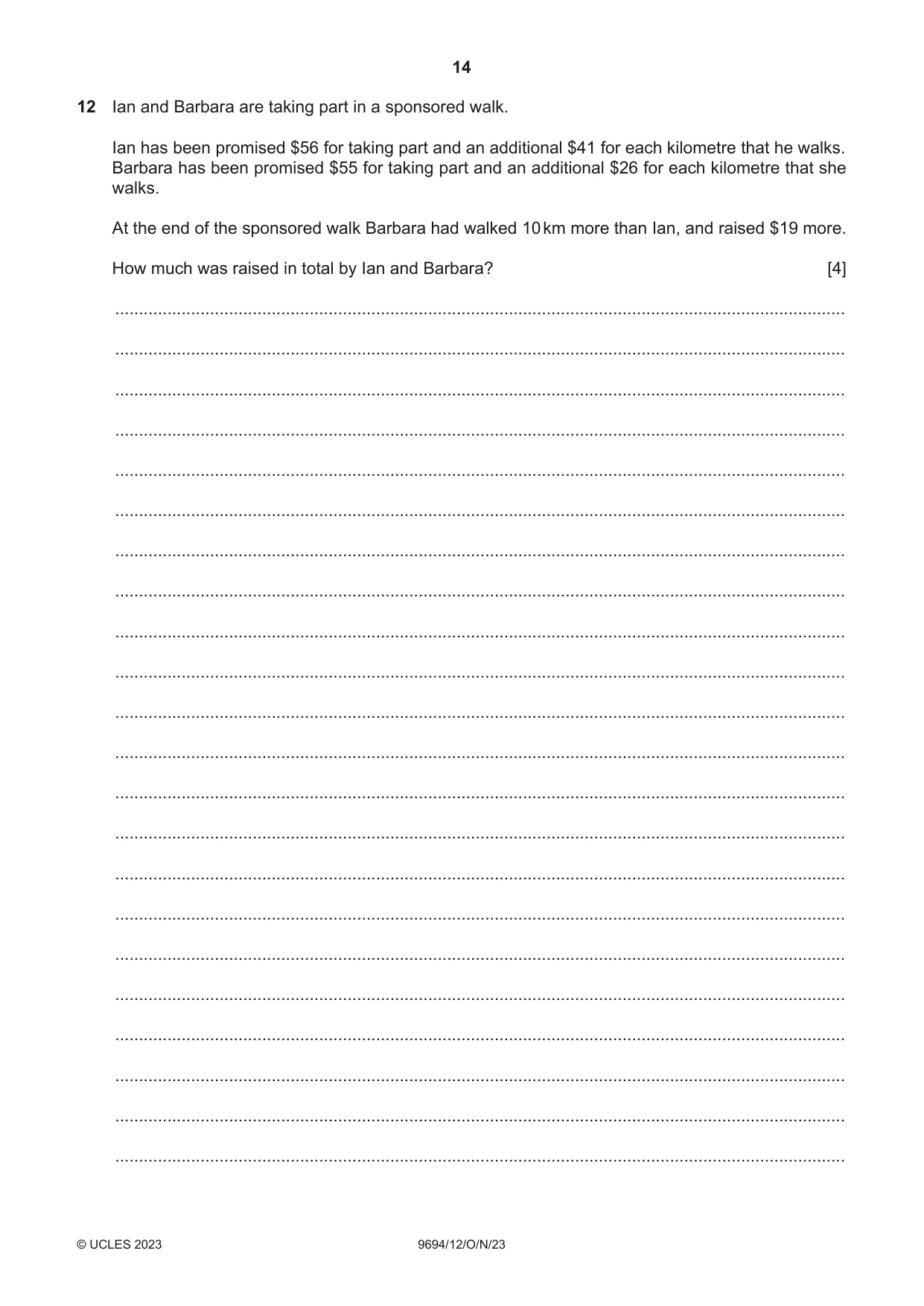 Cambridge A Level Thinking Skills 9694 2023 Oct/Nov Paper 1 · Variant 2 question paper, page 14 of 16