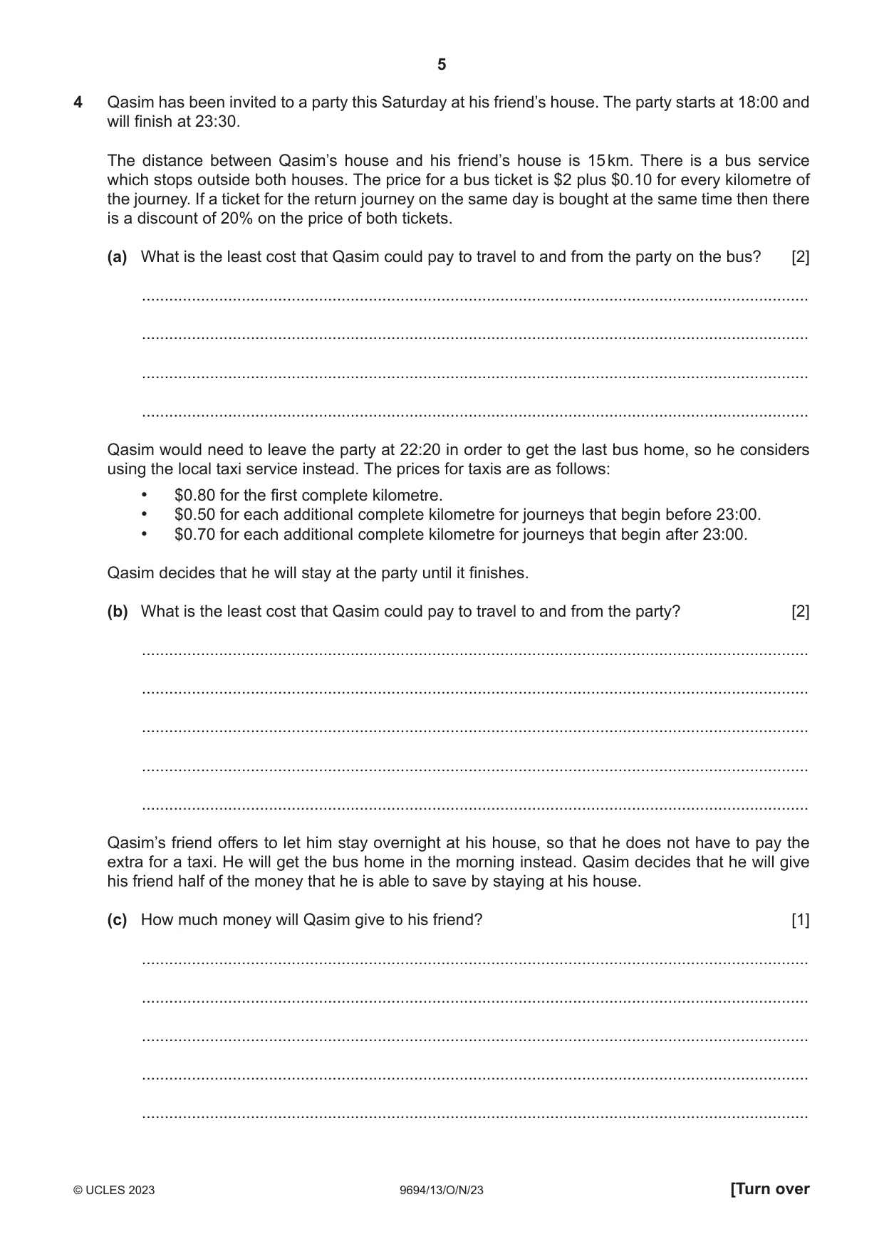 Cambridge A Level Thinking Skills 9694 2023 Oct/Nov Paper 1 · Variant 3 question paper, page 5 of 16