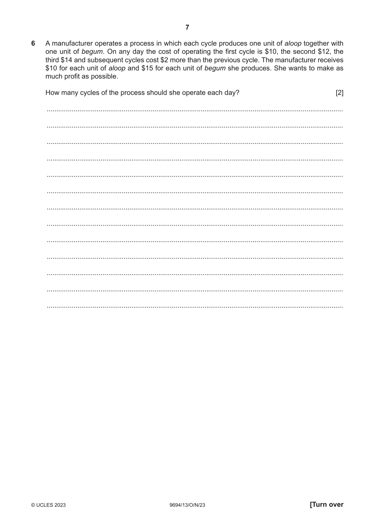 Cambridge A Level Thinking Skills 9694 2023 Oct/Nov Paper 1 · Variant 3 question paper, page 7 of 16