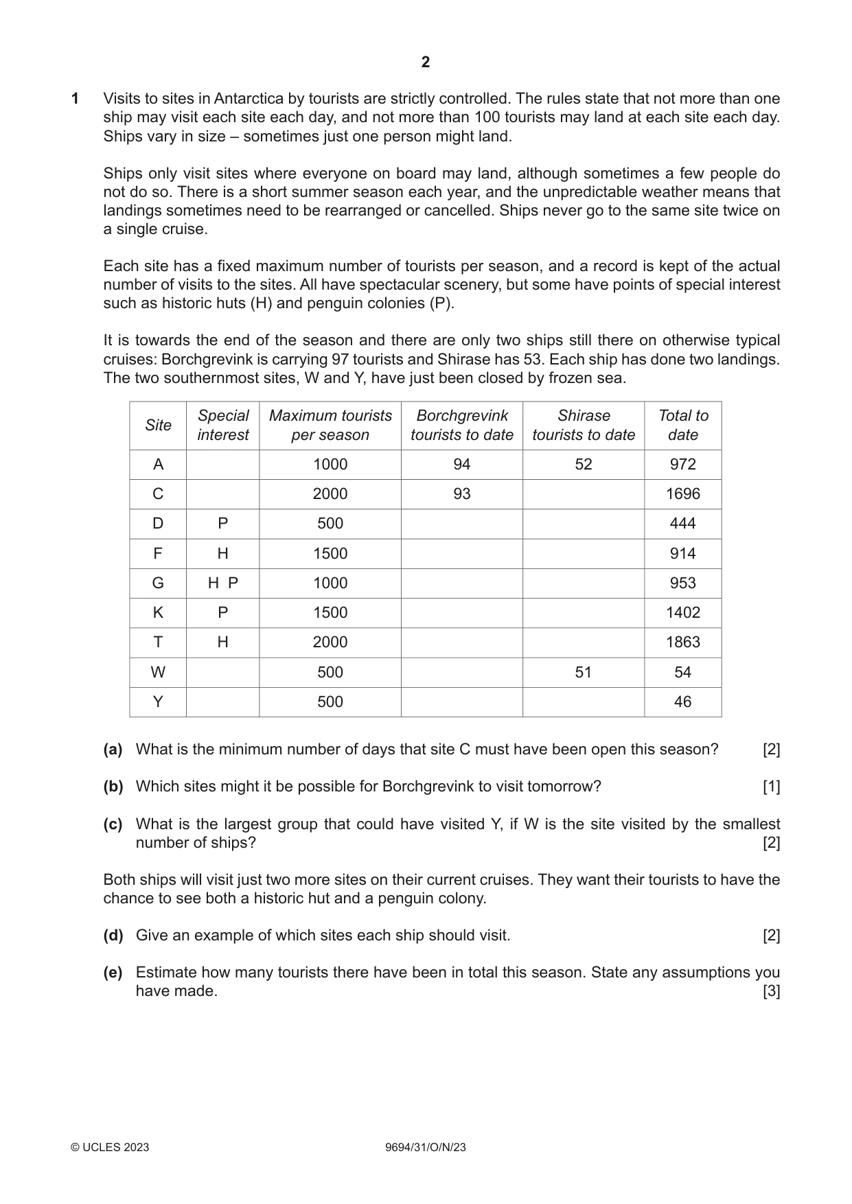 Cambridge A Level Thinking Skills 9694 2023 Oct/Nov Paper 3 · Variant 1 question paper, page 2 of 8