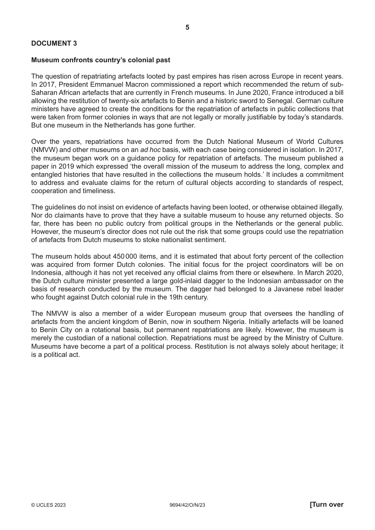 Cambridge A Level Thinking Skills 9694 2023 Oct/Nov Paper 4 · Variant 2 question paper, page 5 of 8