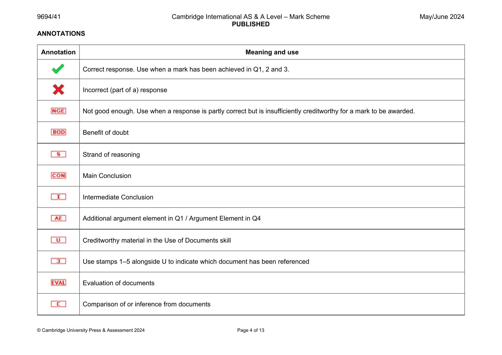 Mark scheme, page 4 of 13