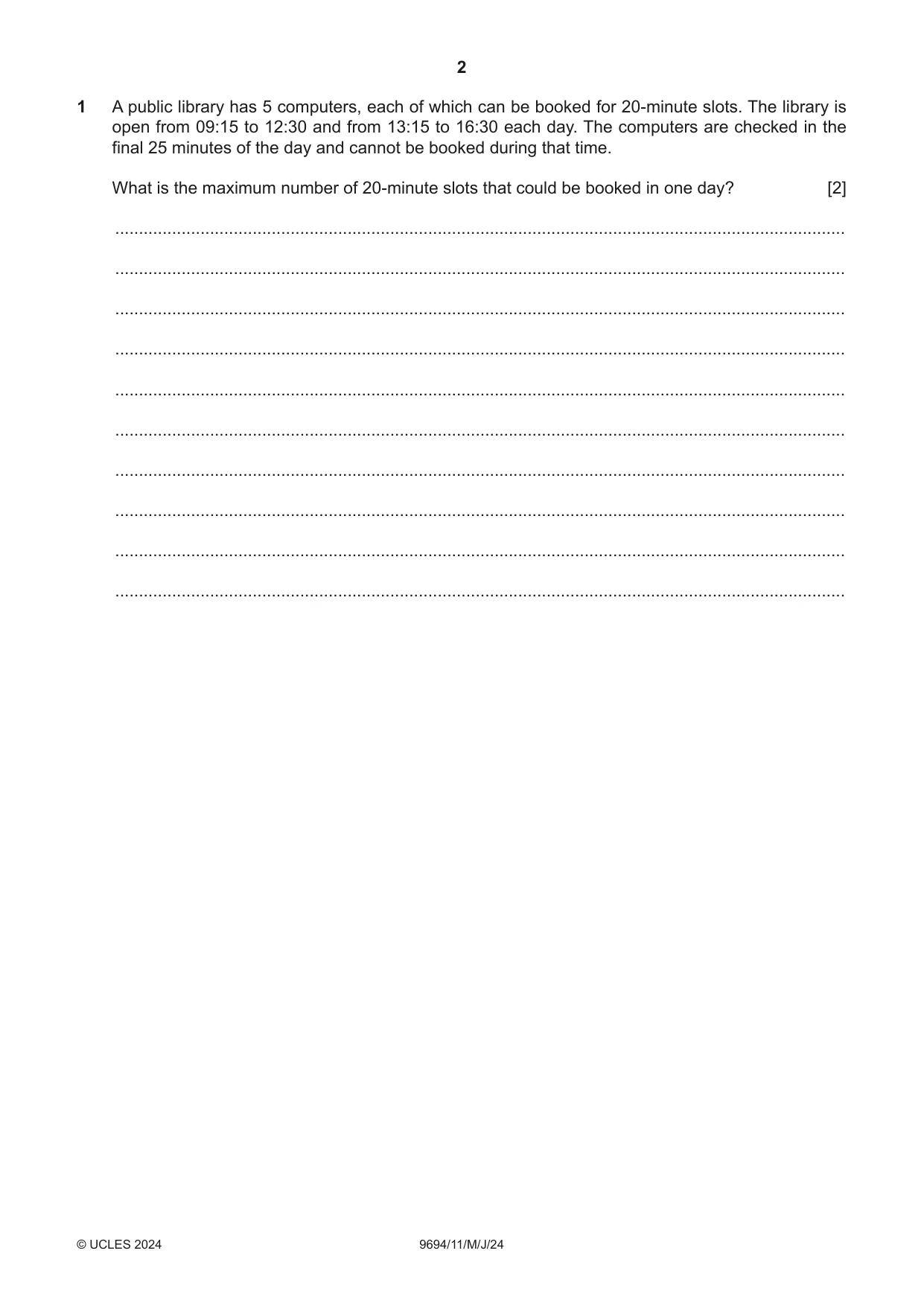 Cambridge A Level Thinking Skills 9694 2024 May/June Paper 1 · Variant 1 question paper, page 2 of 16