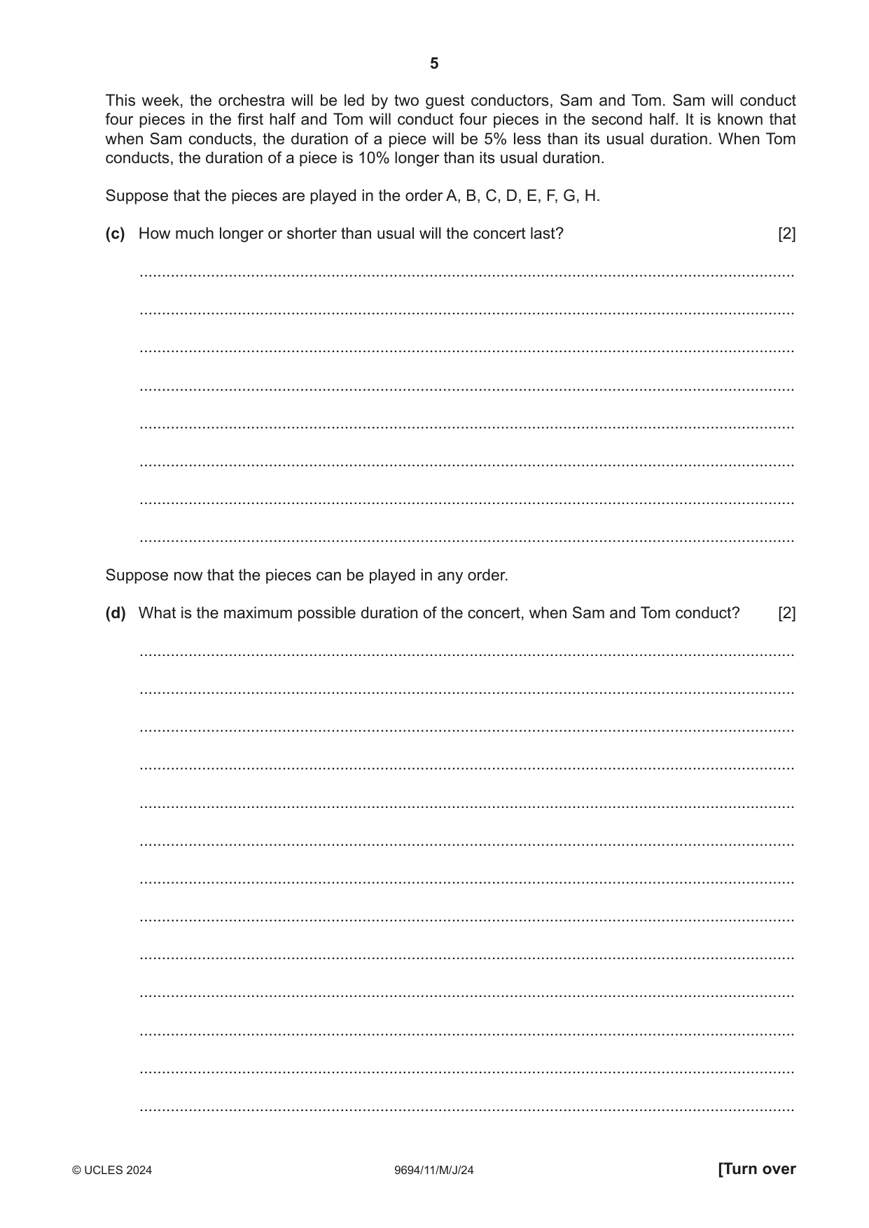 Cambridge A Level Thinking Skills 9694 2024 May/June Paper 1 · Variant 1 question paper, page 5 of 16