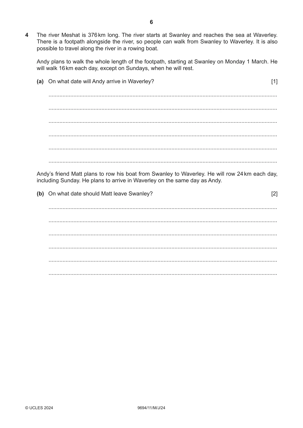Cambridge A Level Thinking Skills 9694 2024 May/June Paper 1 · Variant 1 question paper, page 6 of 16