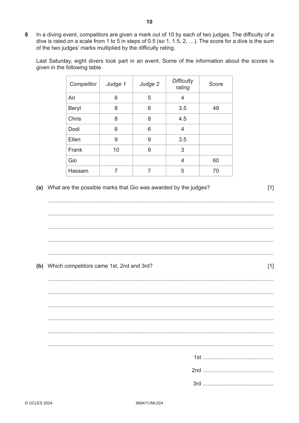 Cambridge A Level Thinking Skills 9694 2024 May/June Paper 1 · Variant 1 question paper, page 10 of 16