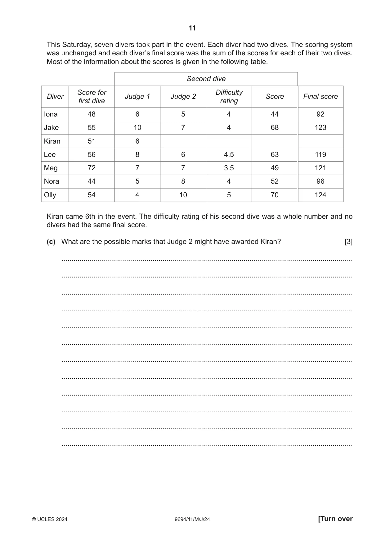 Cambridge A Level Thinking Skills 9694 2024 May/June Paper 1 · Variant 1 question paper, page 11 of 16