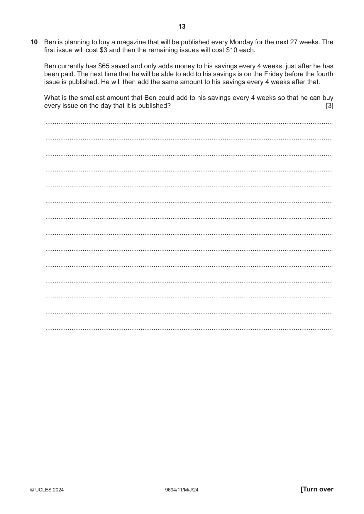Cambridge A Level Thinking Skills 9694 2024 May/June Paper 1 · Variant 1 question paper, page 13 of 16