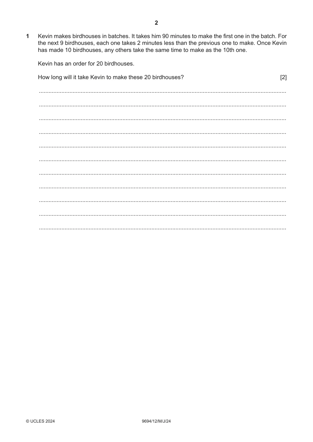 Cambridge A Level Thinking Skills 9694 2024 May/June Paper 1 · Variant 2 question paper, page 2 of 16