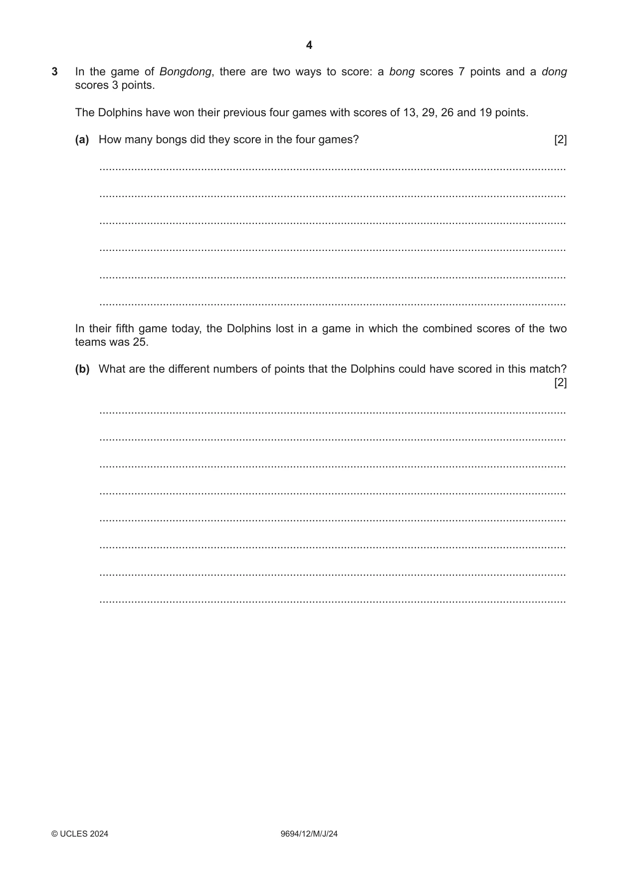 Cambridge A Level Thinking Skills 9694 2024 May/June Paper 1 · Variant 2 question paper, page 4 of 16