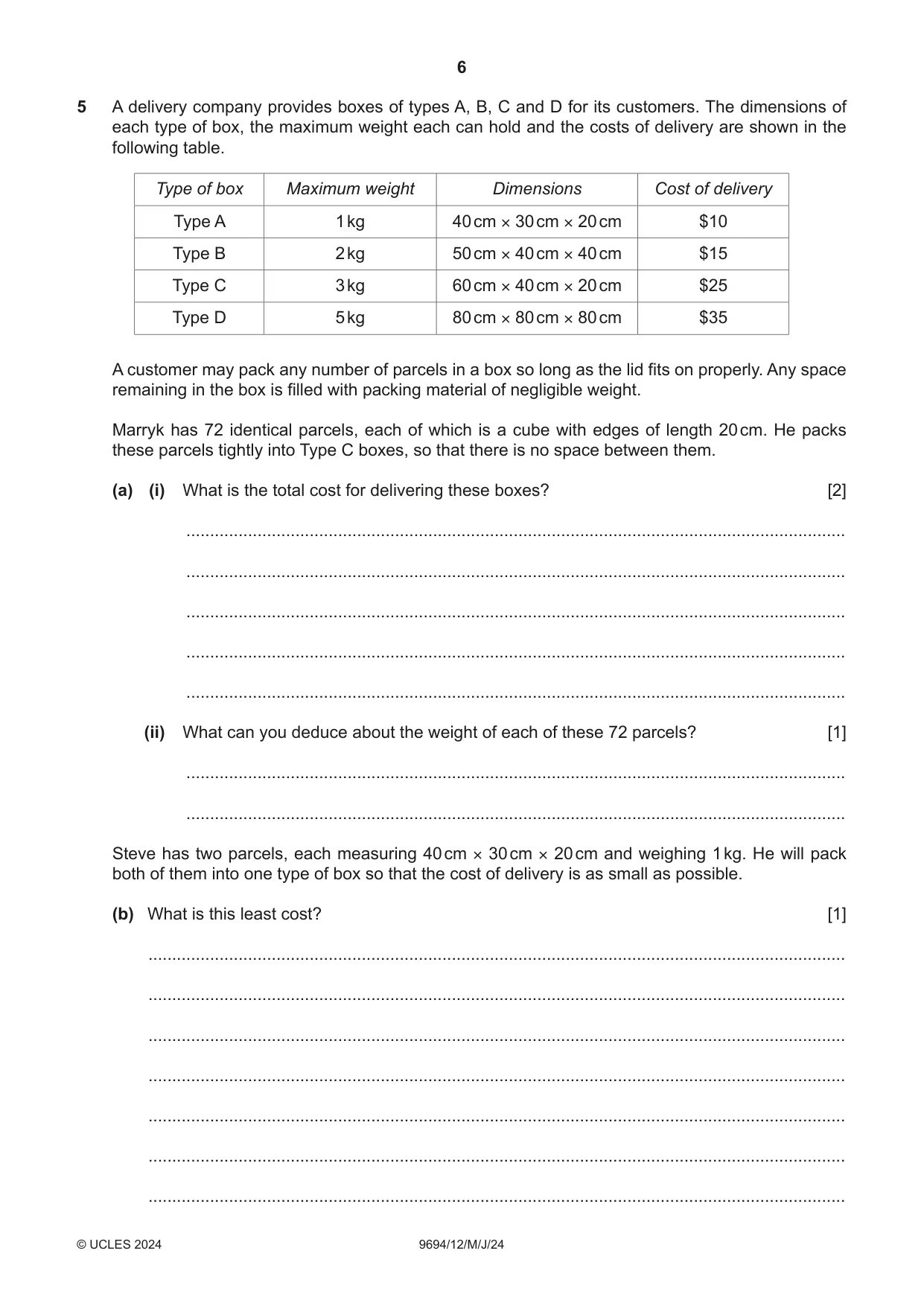 Cambridge A Level Thinking Skills 9694 2024 May/June Paper 1 · Variant 2 question paper, page 6 of 16