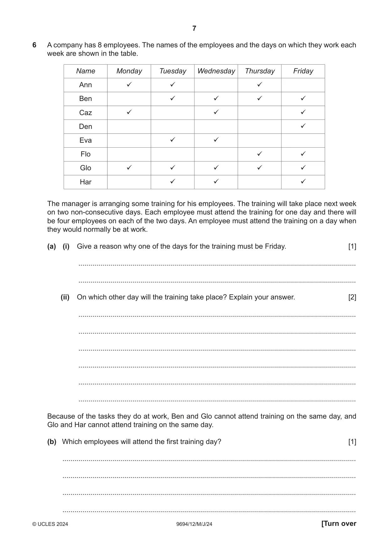 Cambridge A Level Thinking Skills 9694 2024 May/June Paper 1 · Variant 2 question paper, page 7 of 16