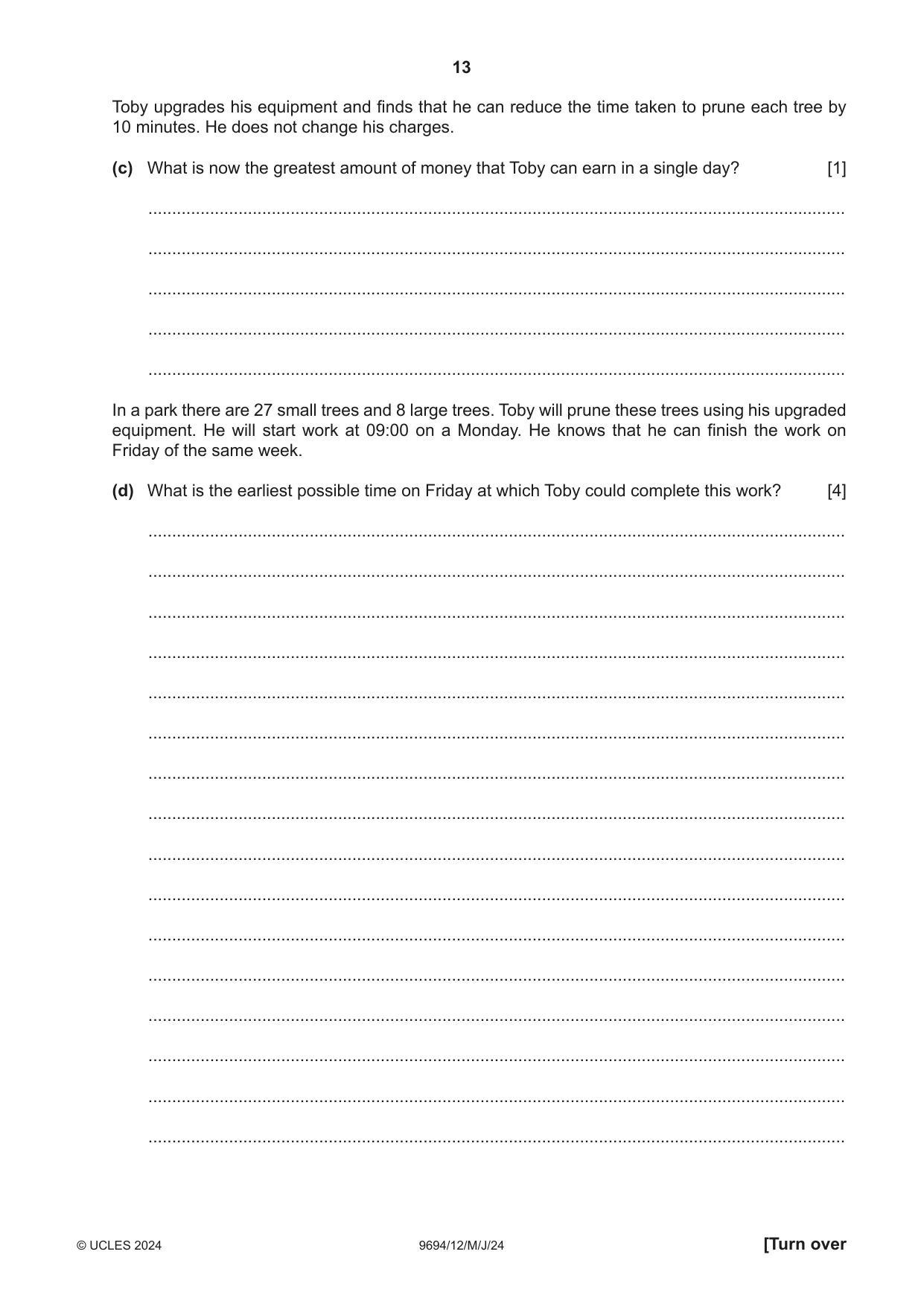 Cambridge A Level Thinking Skills 9694 2024 May/June Paper 1 · Variant 2 question paper, page 13 of 16