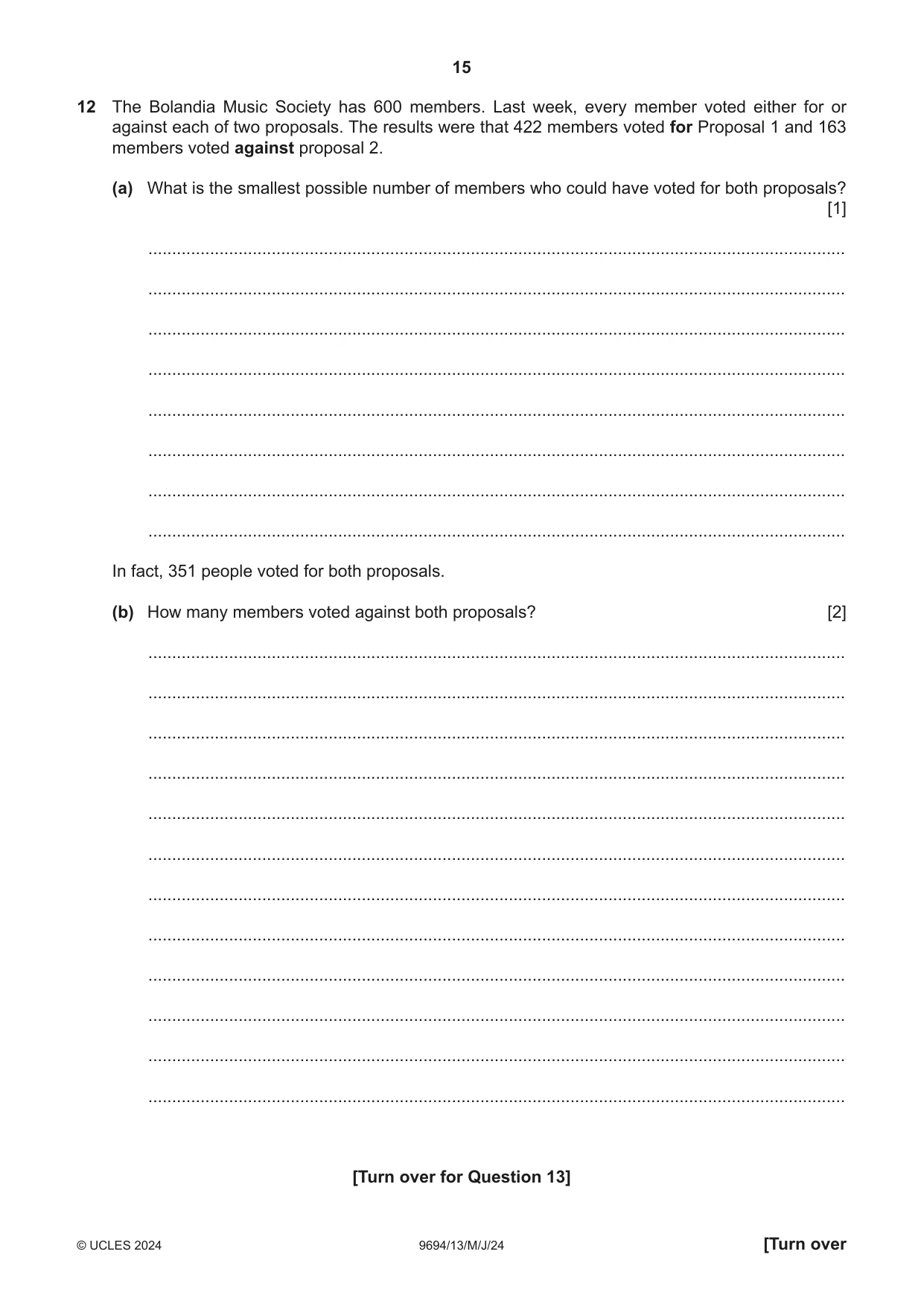 Cambridge A Level Thinking Skills 9694 2024 May/June Paper 1 · Variant 3 question paper, page 15 of 16