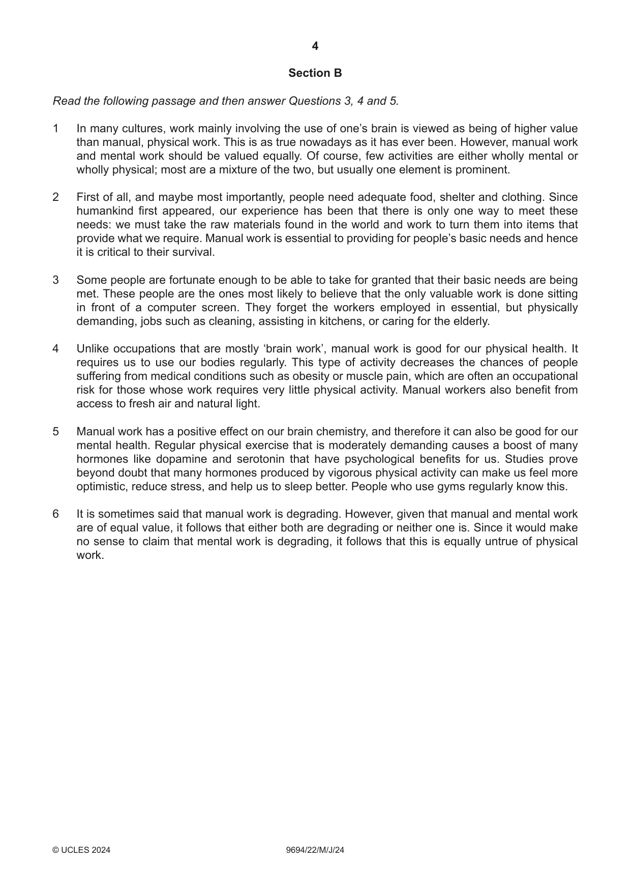 Cambridge A Level Thinking Skills 9694 2024 May/June Paper 2 · Variant 2 question paper, page 4 of 8