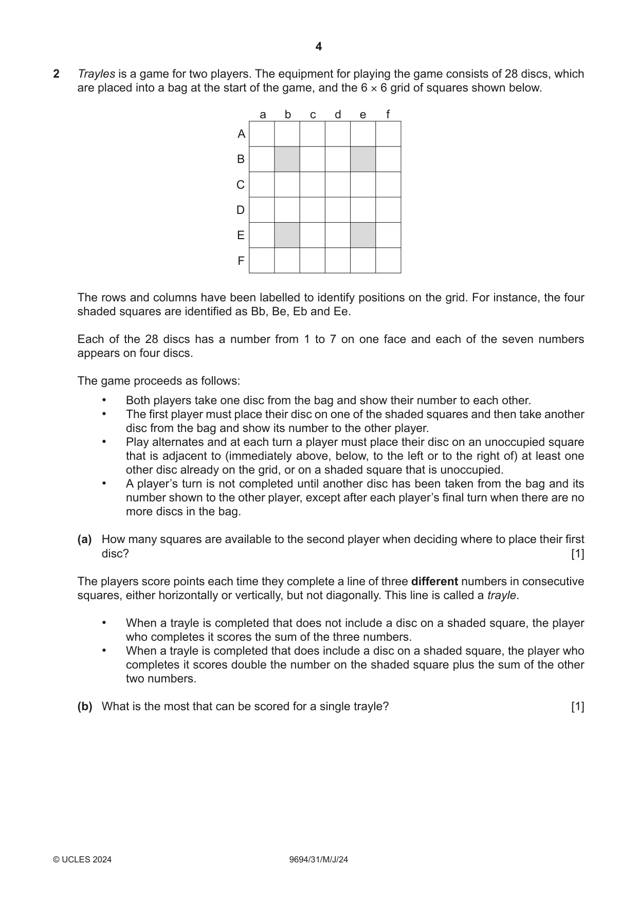 Cambridge A Level Thinking Skills 9694 2024 May/June Paper 3 · Variant 1 question paper, page 4 of 8