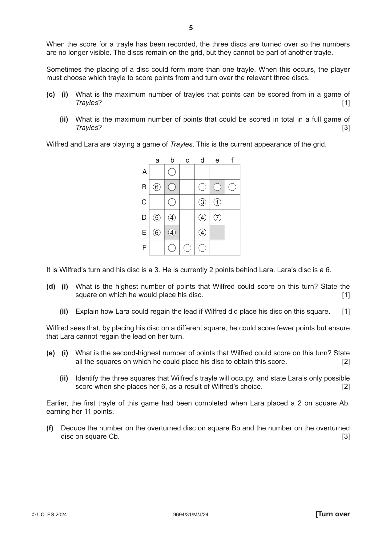 Cambridge A Level Thinking Skills 9694 2024 May/June Paper 3 · Variant 1 question paper, page 5 of 8