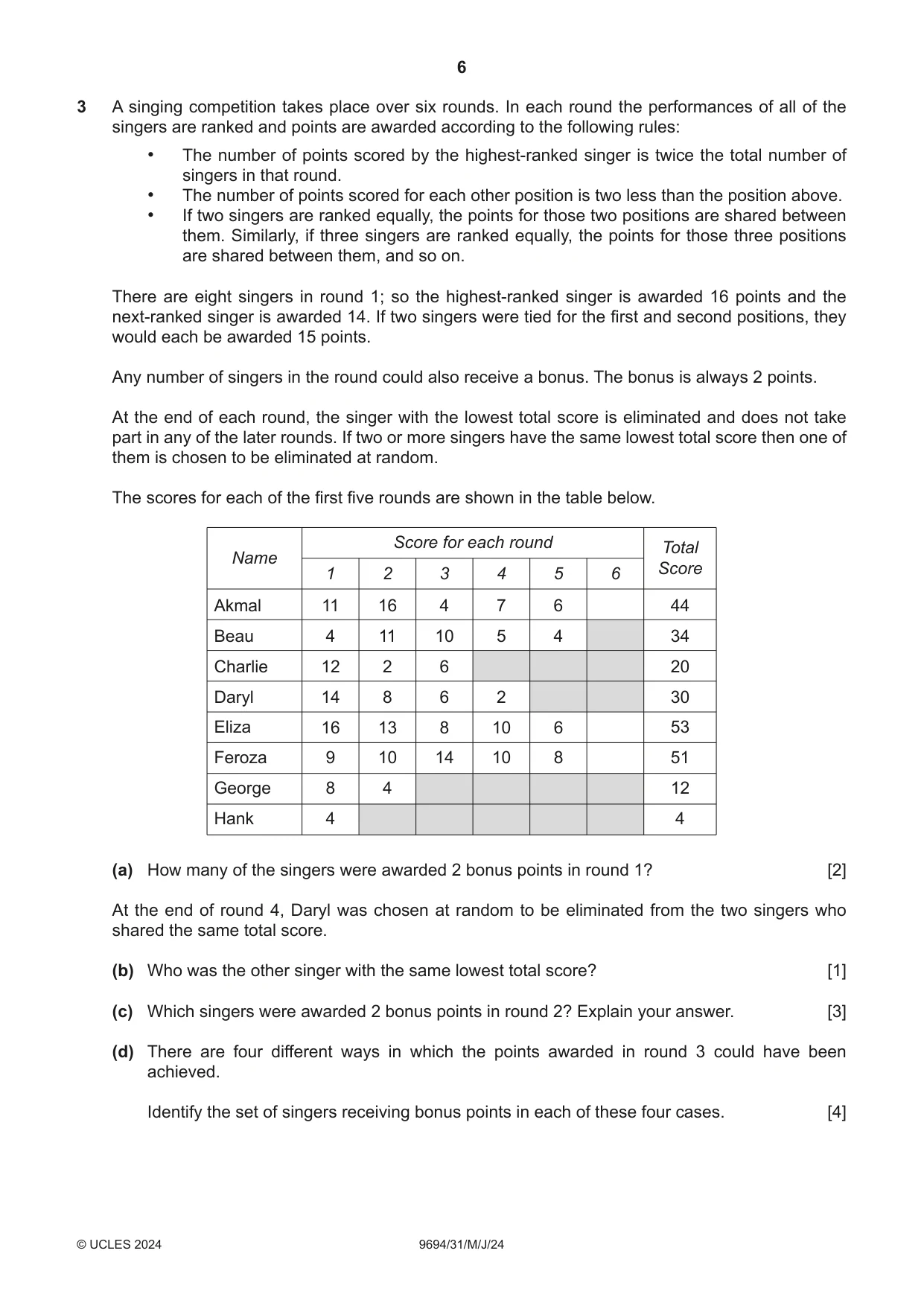 Cambridge A Level Thinking Skills 9694 2024 May/June Paper 3 · Variant 1 question paper, page 6 of 8