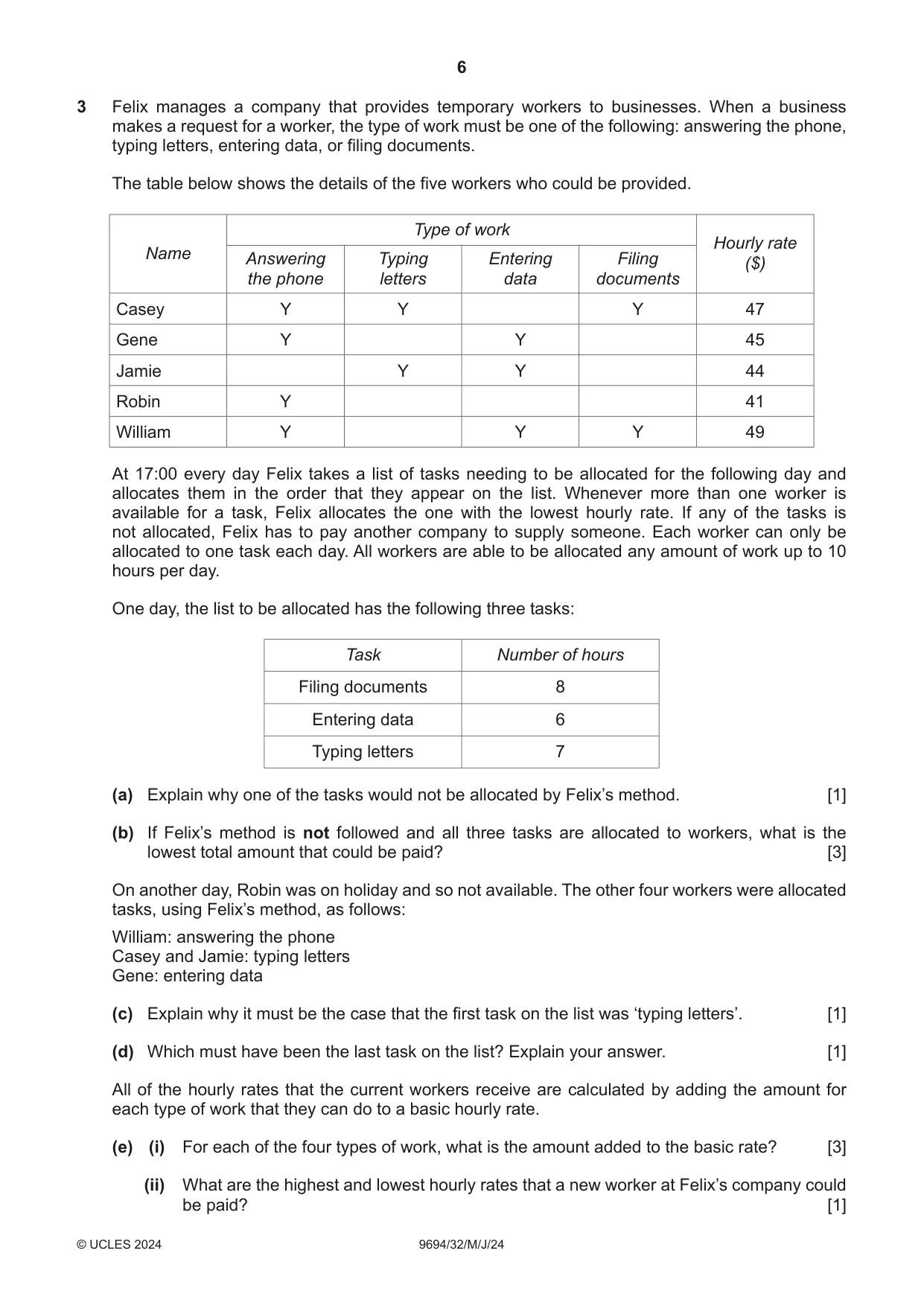 Cambridge A Level Thinking Skills 9694 2024 May/June Paper 3 · Variant 2 question paper, page 6 of 12