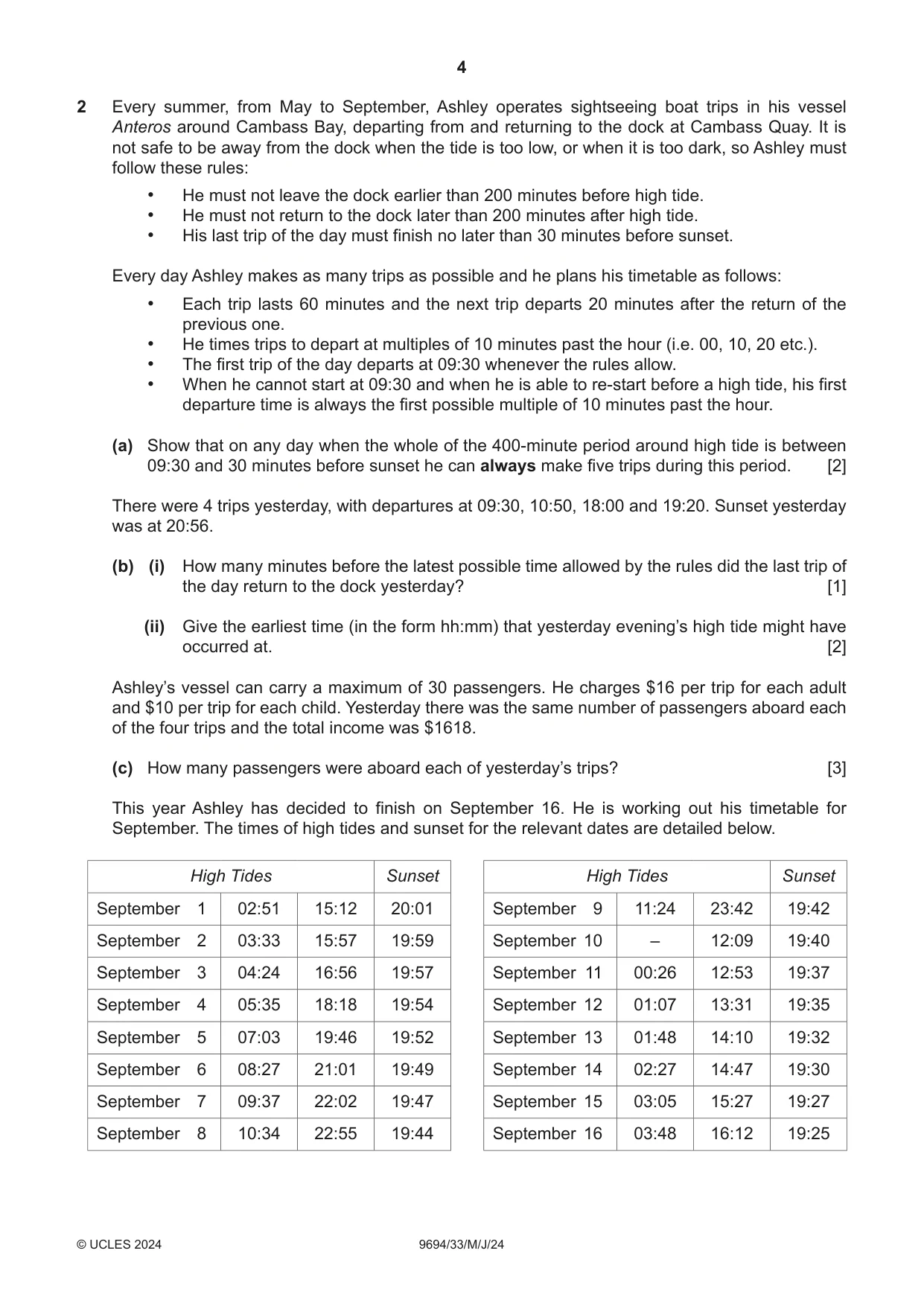 Cambridge A Level Thinking Skills 9694 2024 May/June Paper 3 · Variant 3 question paper, page 4 of 12