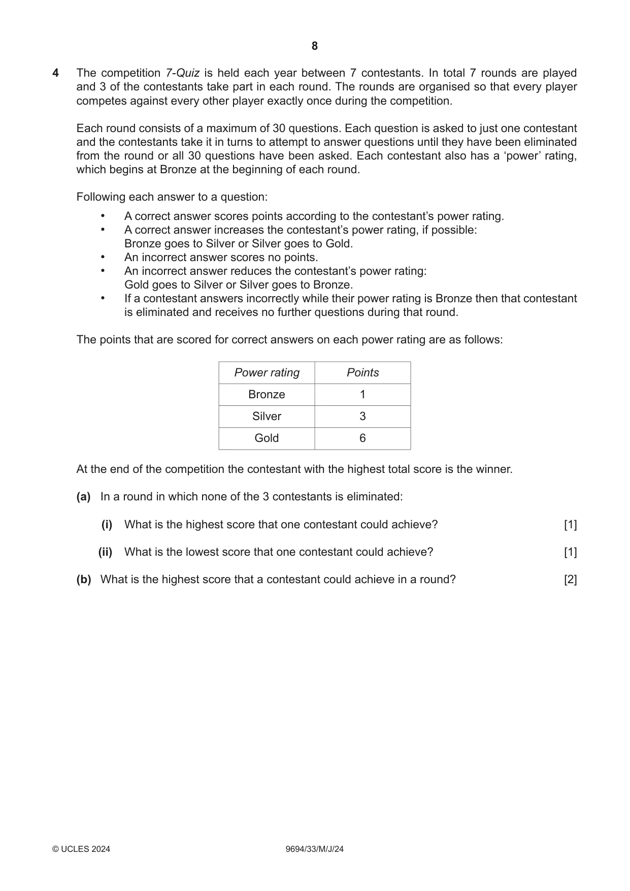 Cambridge A Level Thinking Skills 9694 2024 May/June Paper 3 · Variant 3 question paper, page 8 of 12