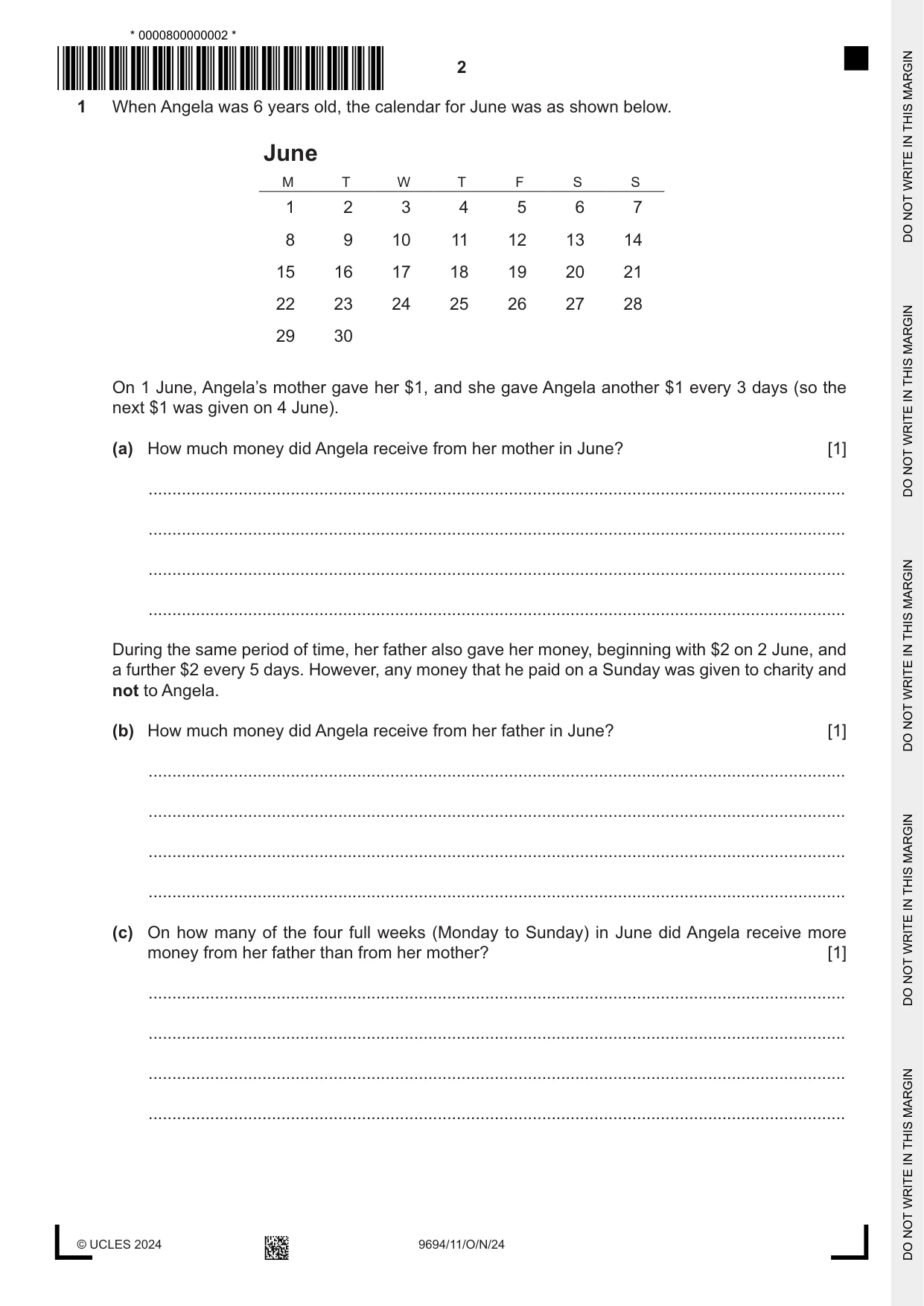 Cambridge A Level Thinking Skills 9694 2024 Oct/Nov Paper 1 · Variant 1 question paper, page 2 of 16